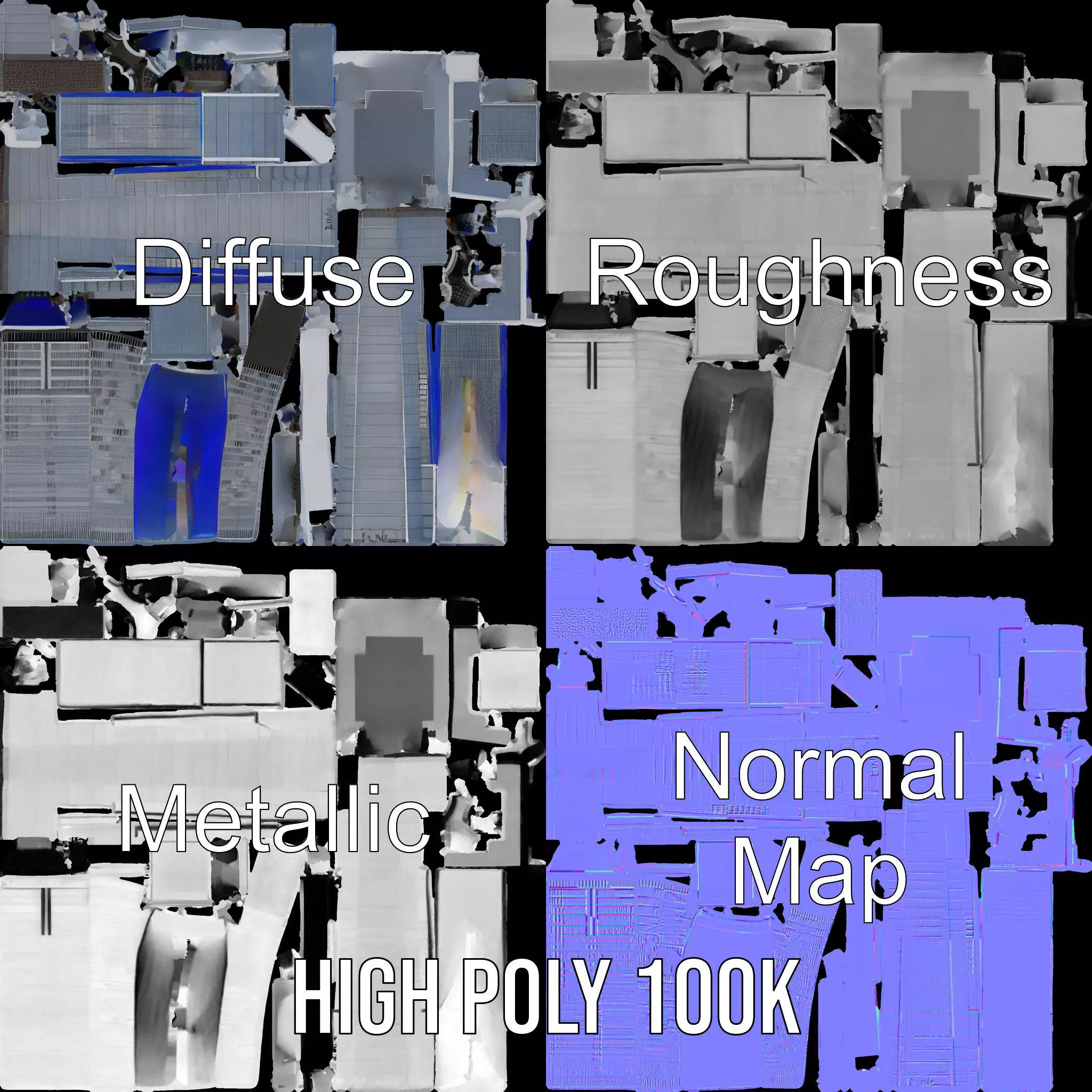 Modern Glass Skyscraper model pack Low-poly 3D model_3