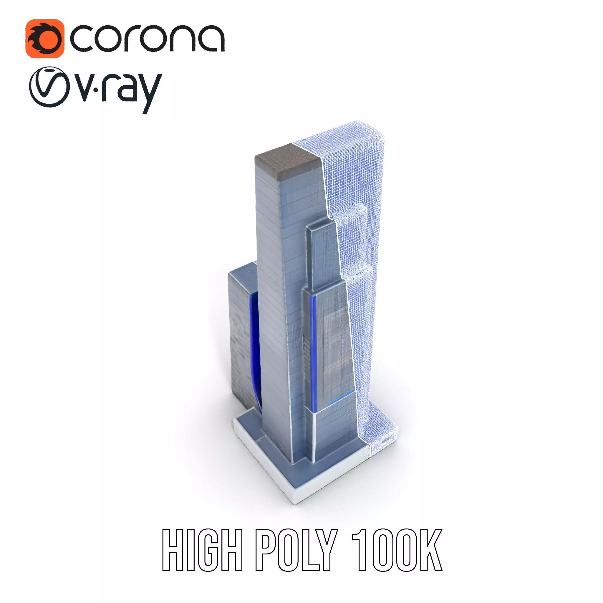 Modern Glass Skyscraper model pack Low-poly 3D model_33