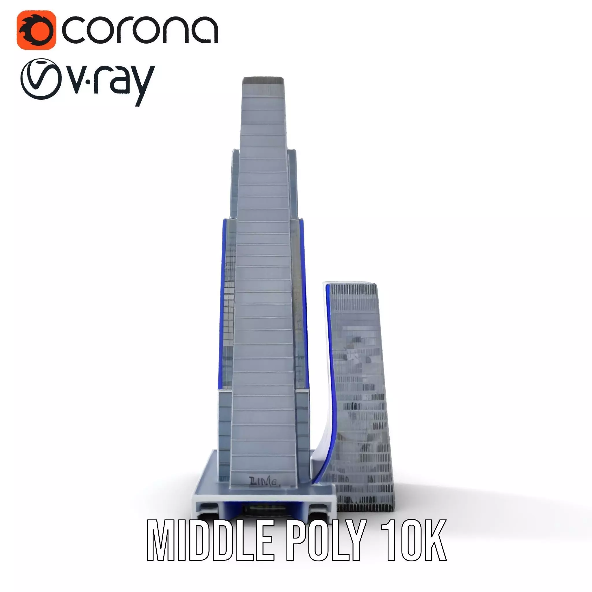 Modern Glass Skyscraper model pack Low-poly 3D model_11