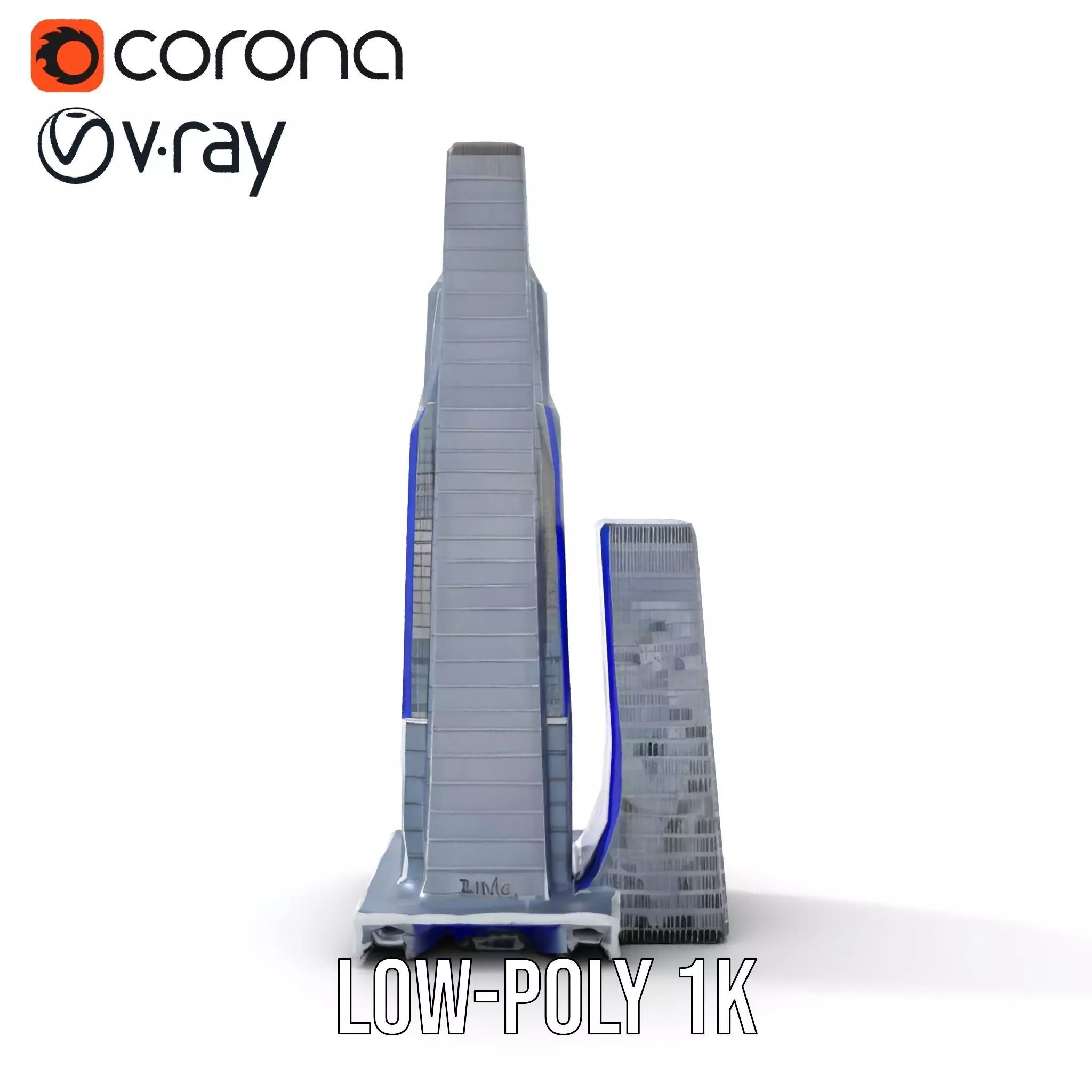 Modern Glass Skyscraper model pack Low-poly 3D model_12