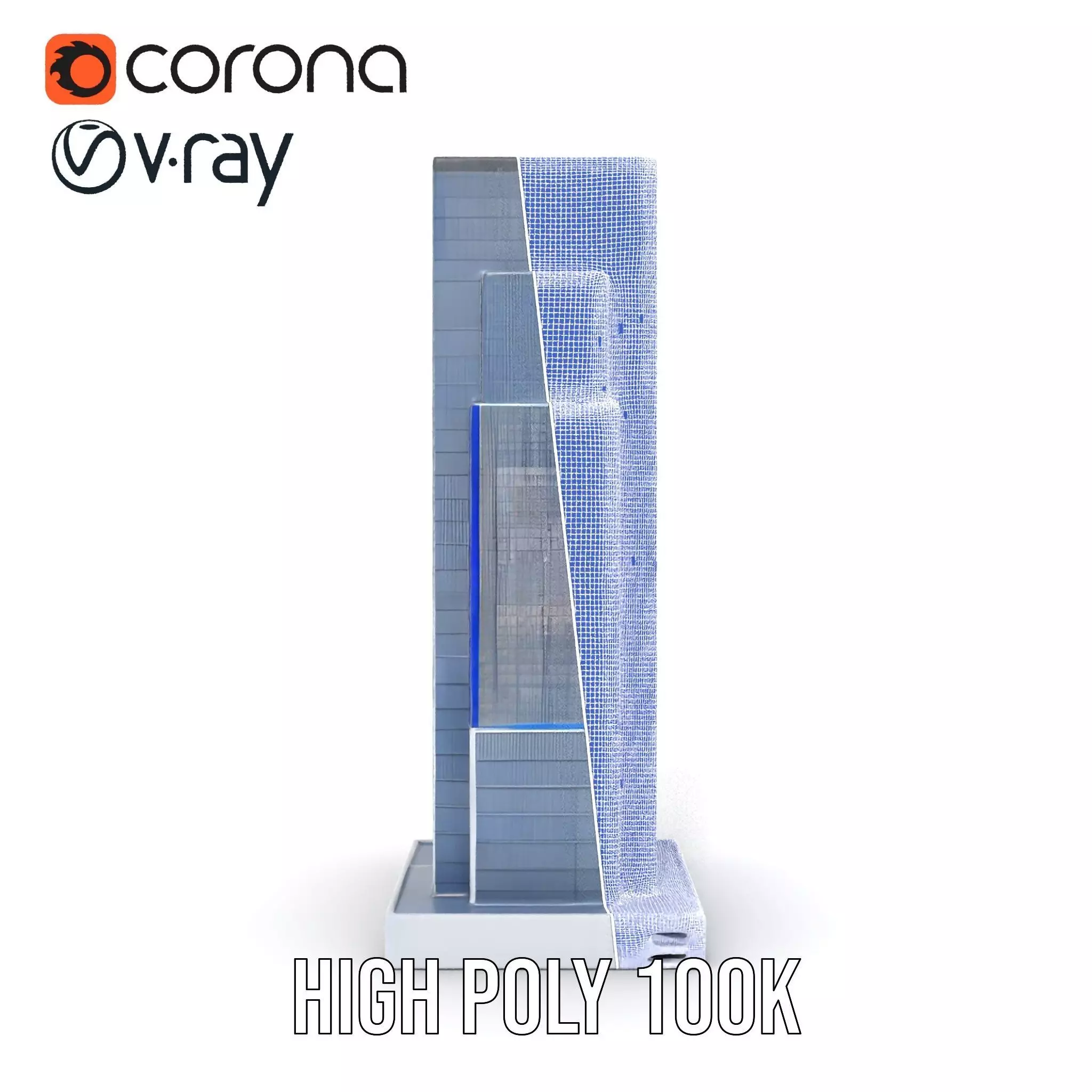 Modern Glass Skyscraper model pack Low-poly 3D model_34