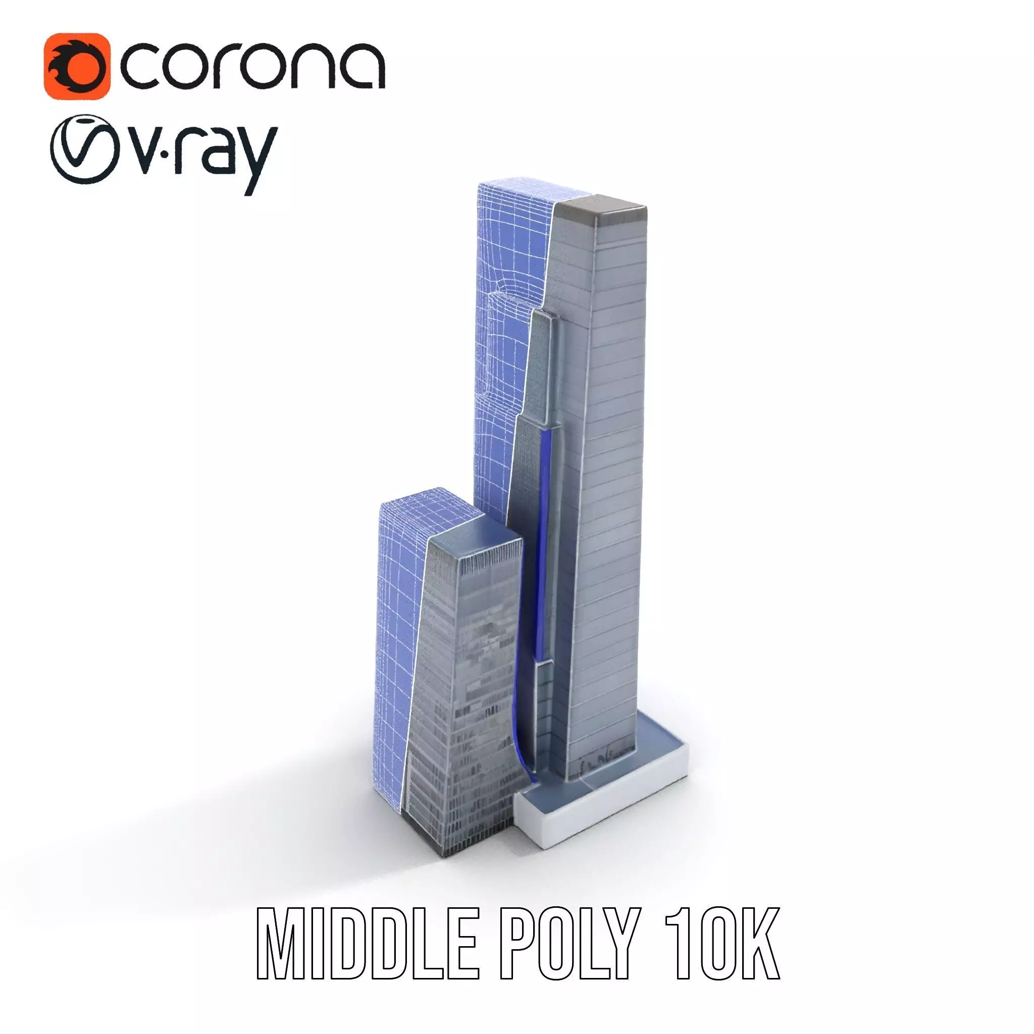 Modern Glass Skyscraper model pack Low-poly 3D model_24