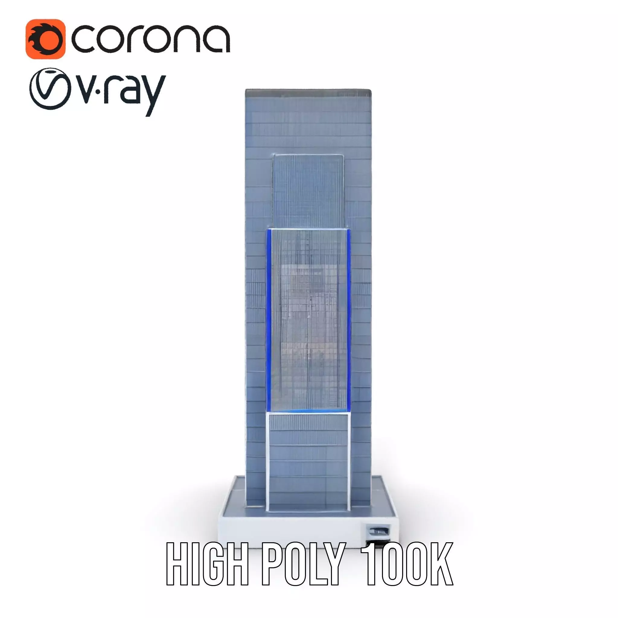 Modern Glass Skyscraper model pack Low-poly 3D model_23