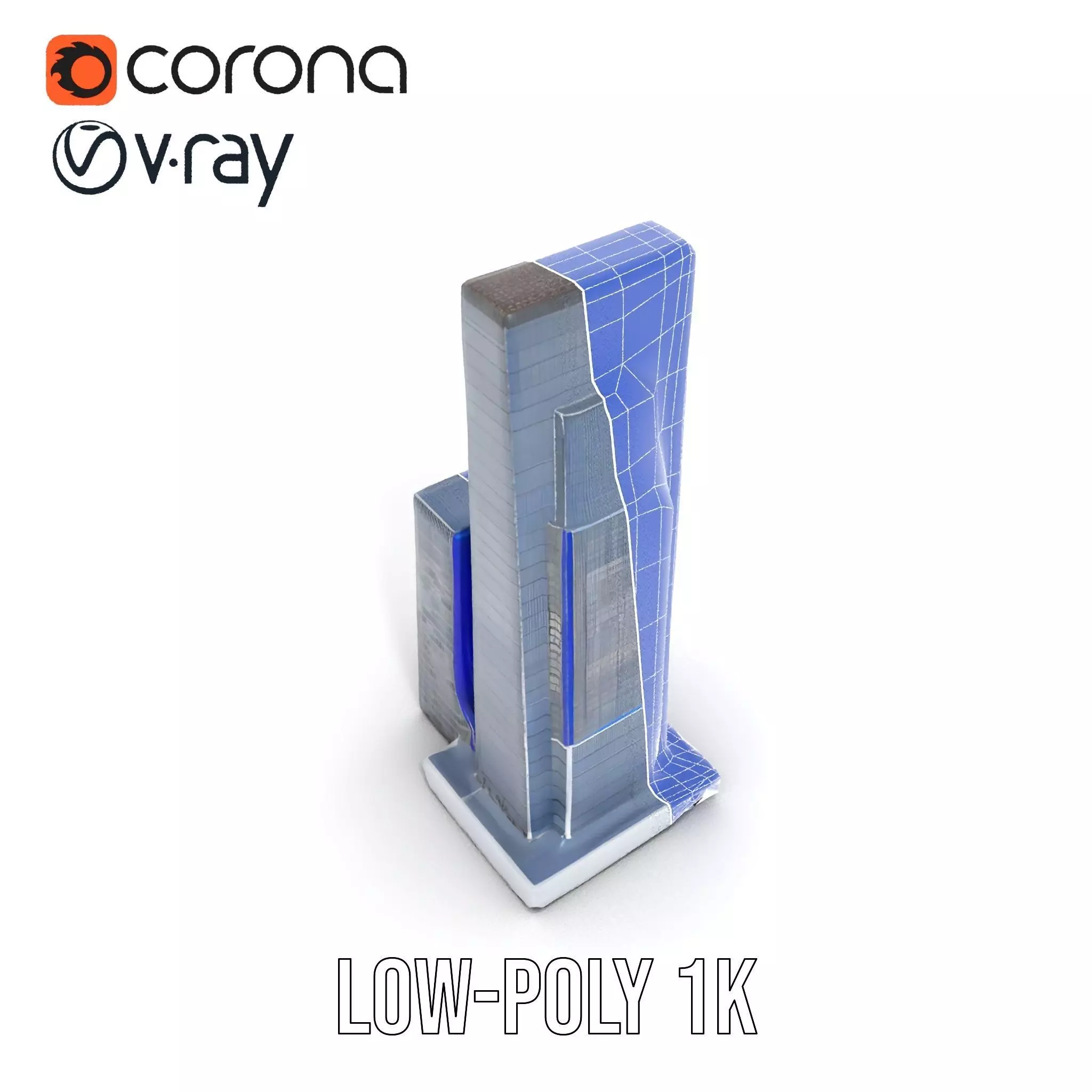 Modern Glass Skyscraper model pack Low-poly 3D model_17