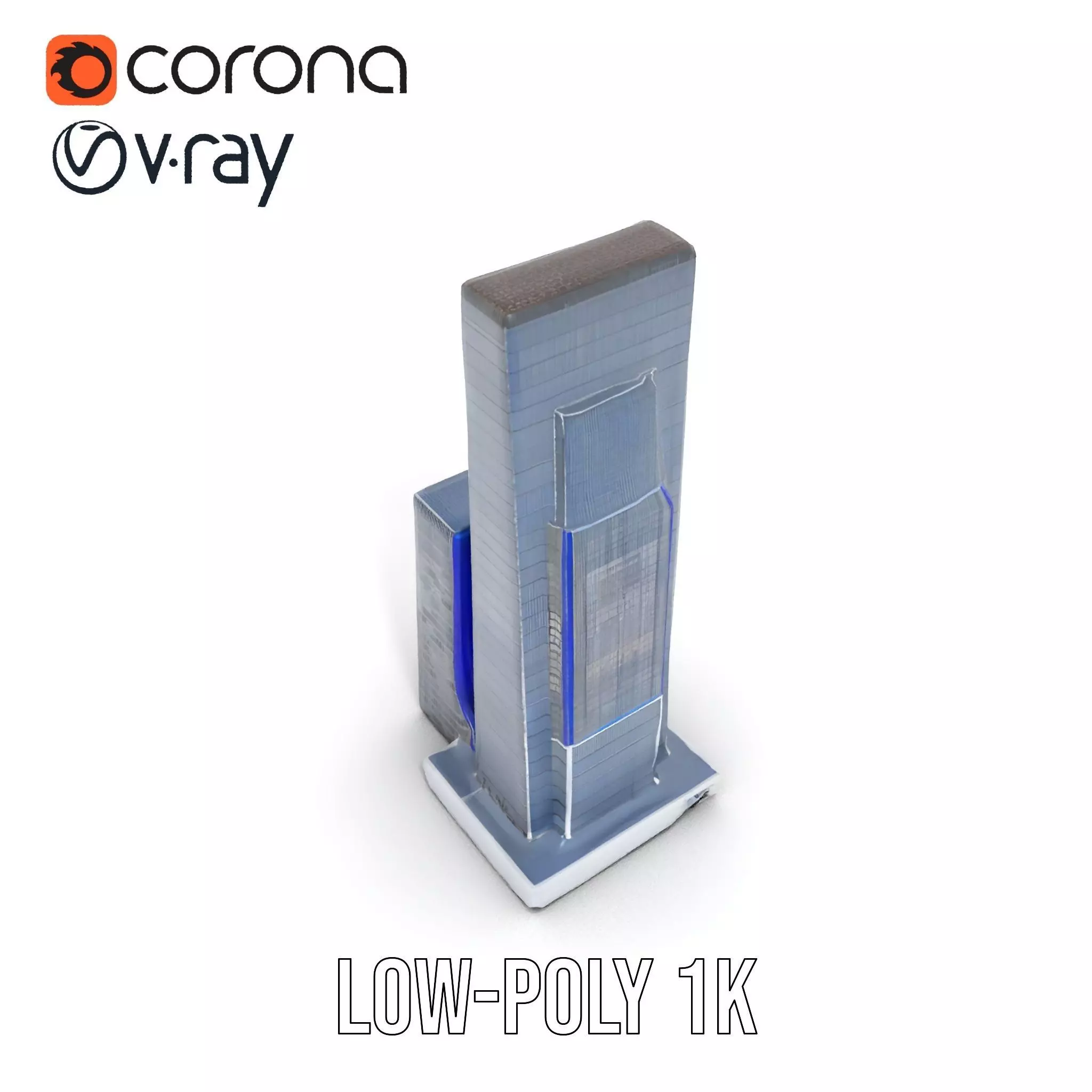 Modern Glass Skyscraper model pack Low-poly 3D model_14