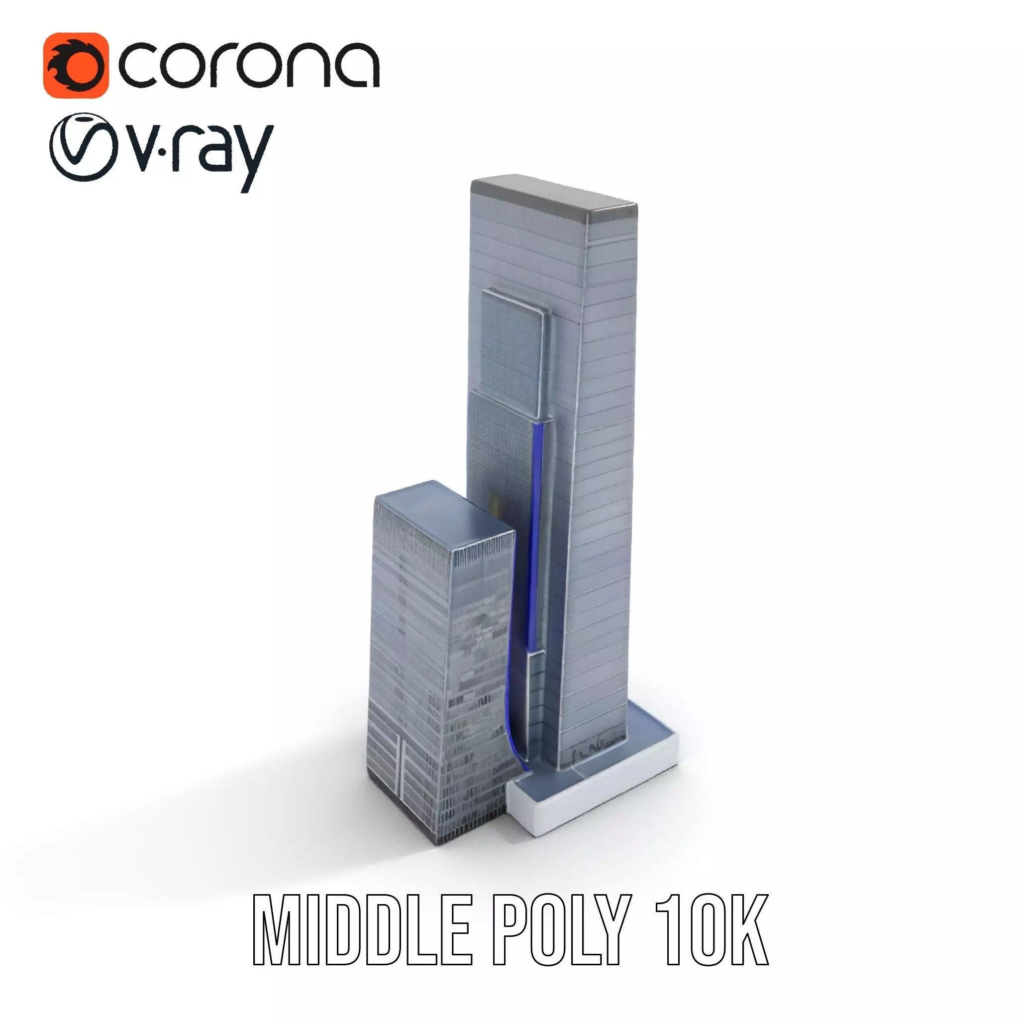 Modern Glass Skyscraper model pack Low-poly 3D model_6