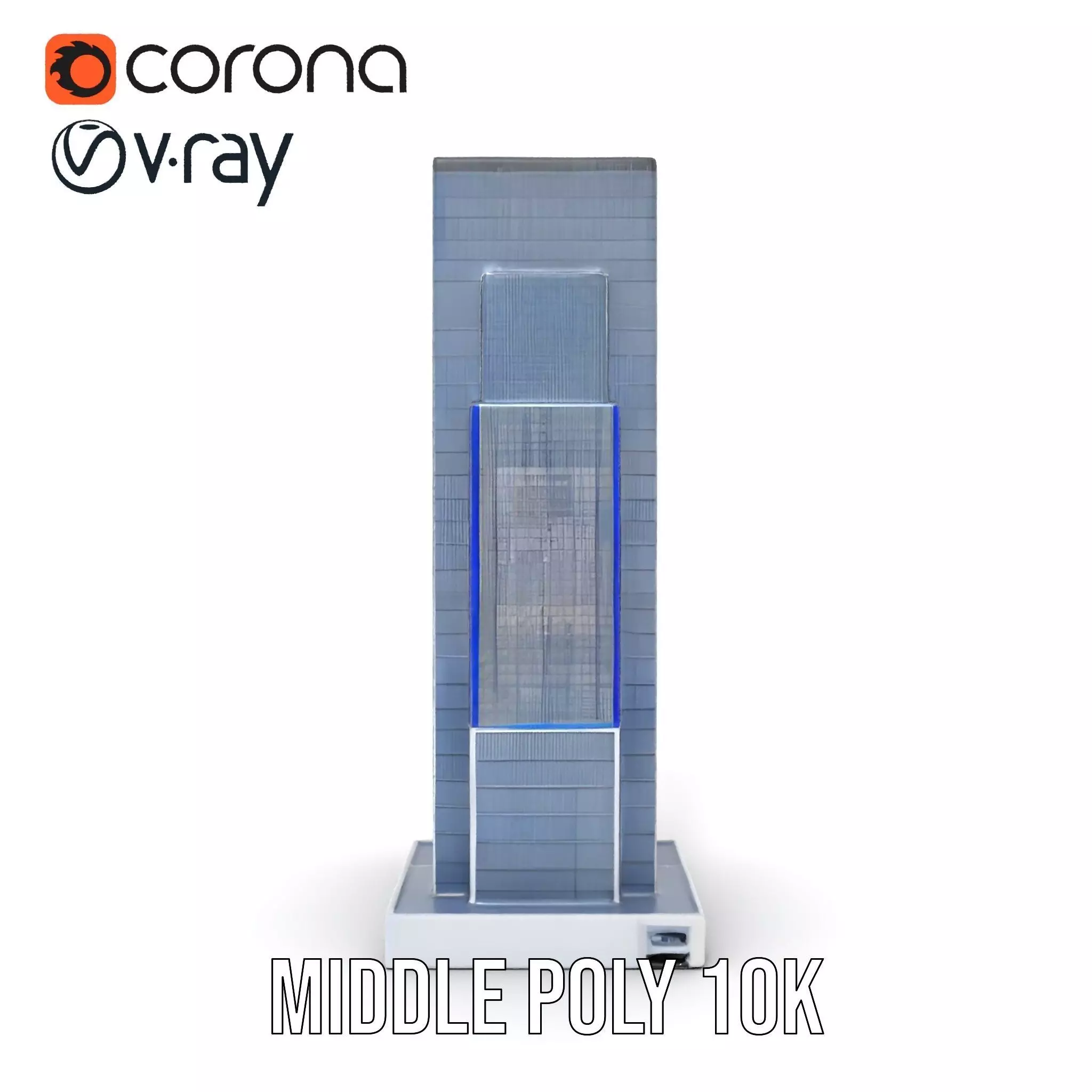 Modern Glass Skyscraper model pack Low-poly 3D model_5