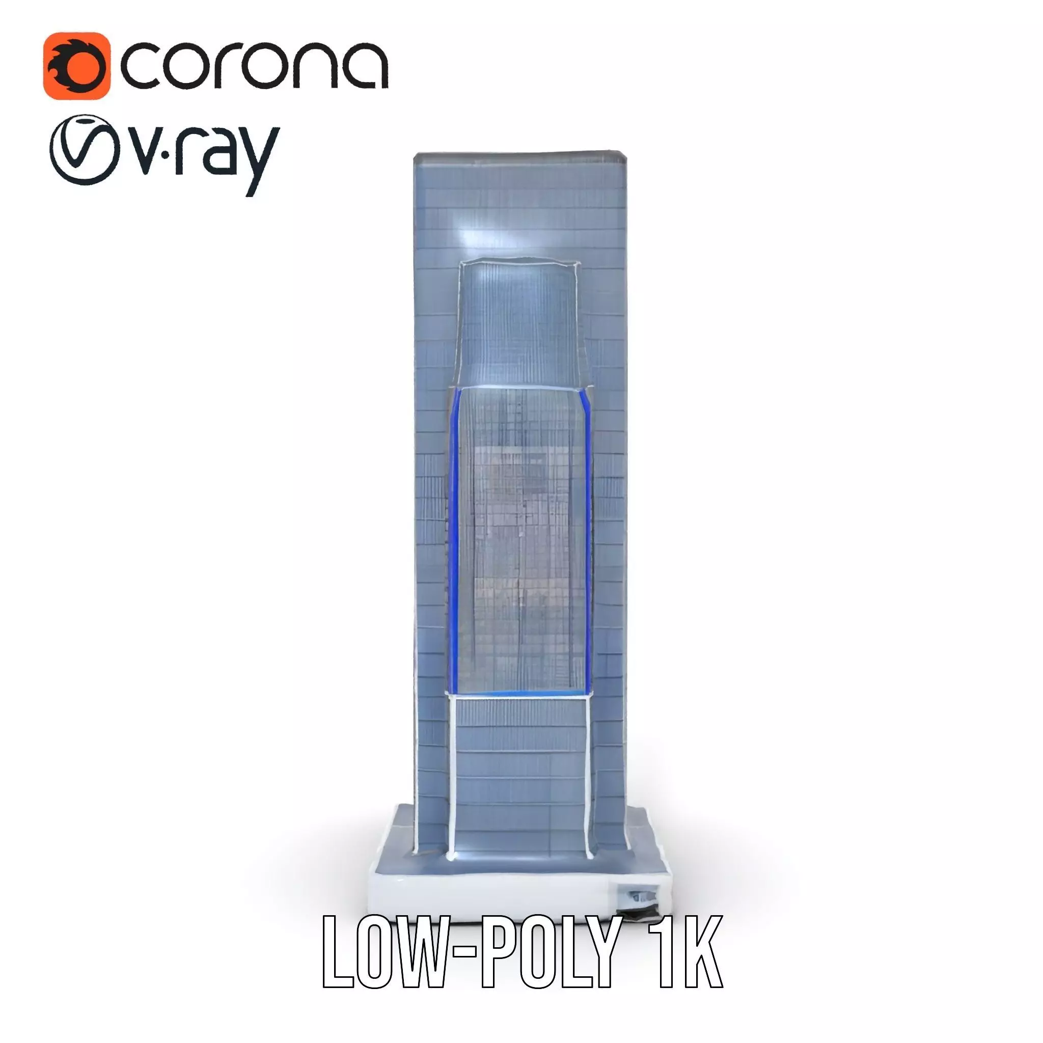 Modern Glass Skyscraper model pack Low-poly 3D model_9