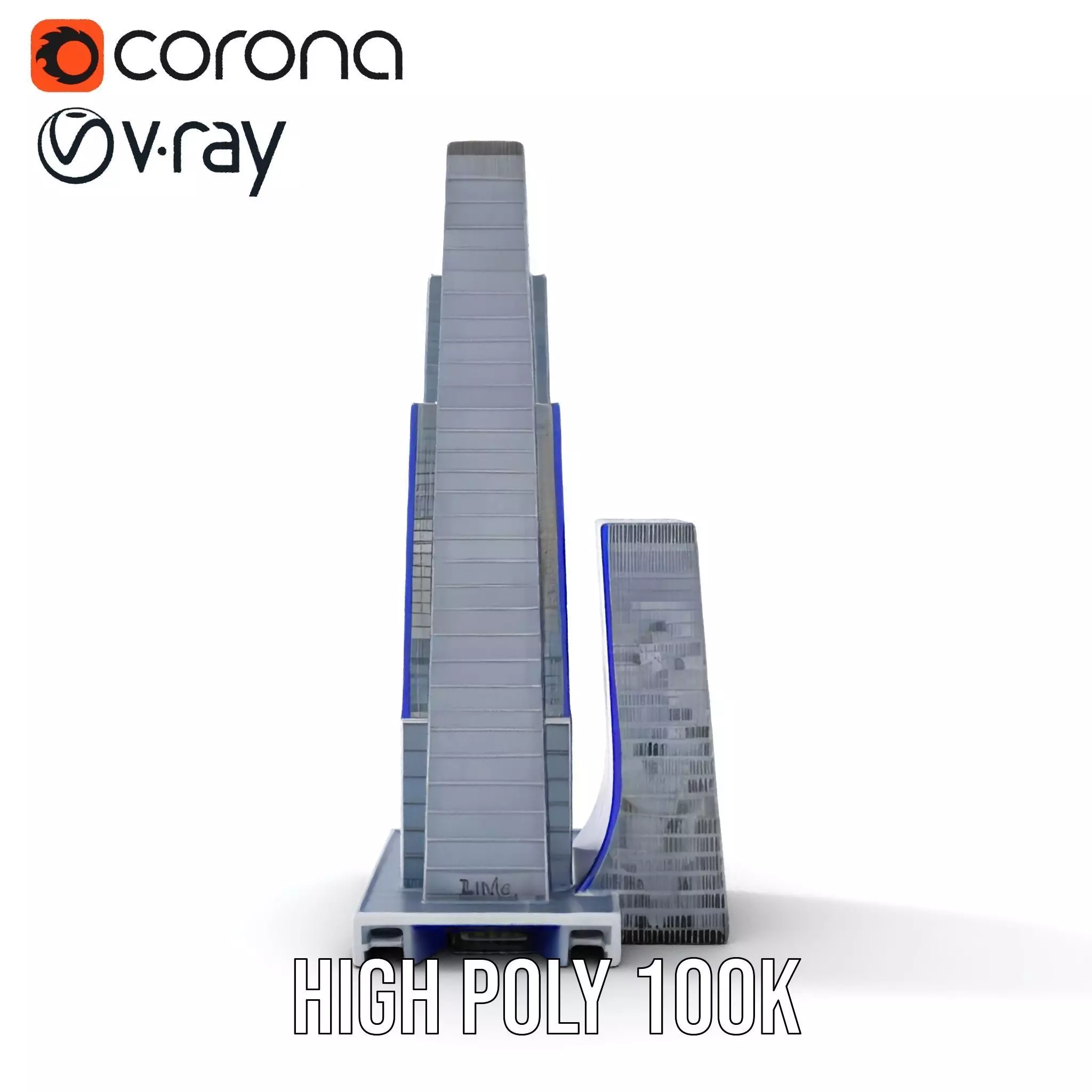 Modern Glass Skyscraper model pack Low-poly 3D model_26