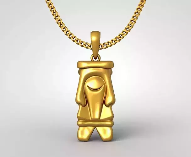 Tribal statue pendant charms - one inch pendant