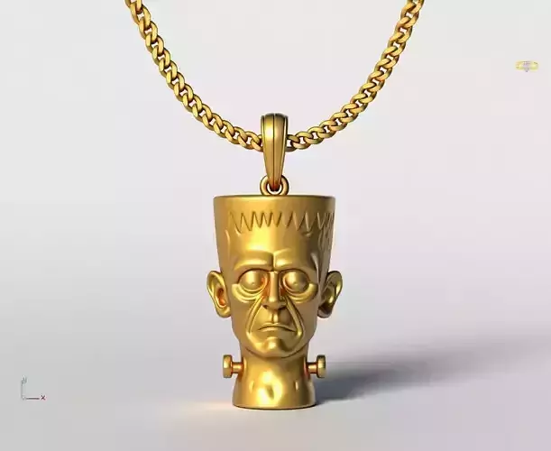 frankenstein pendant charms - one inch pendant 3D print model frankenstein pendant charms - one inch pendant 3D print model