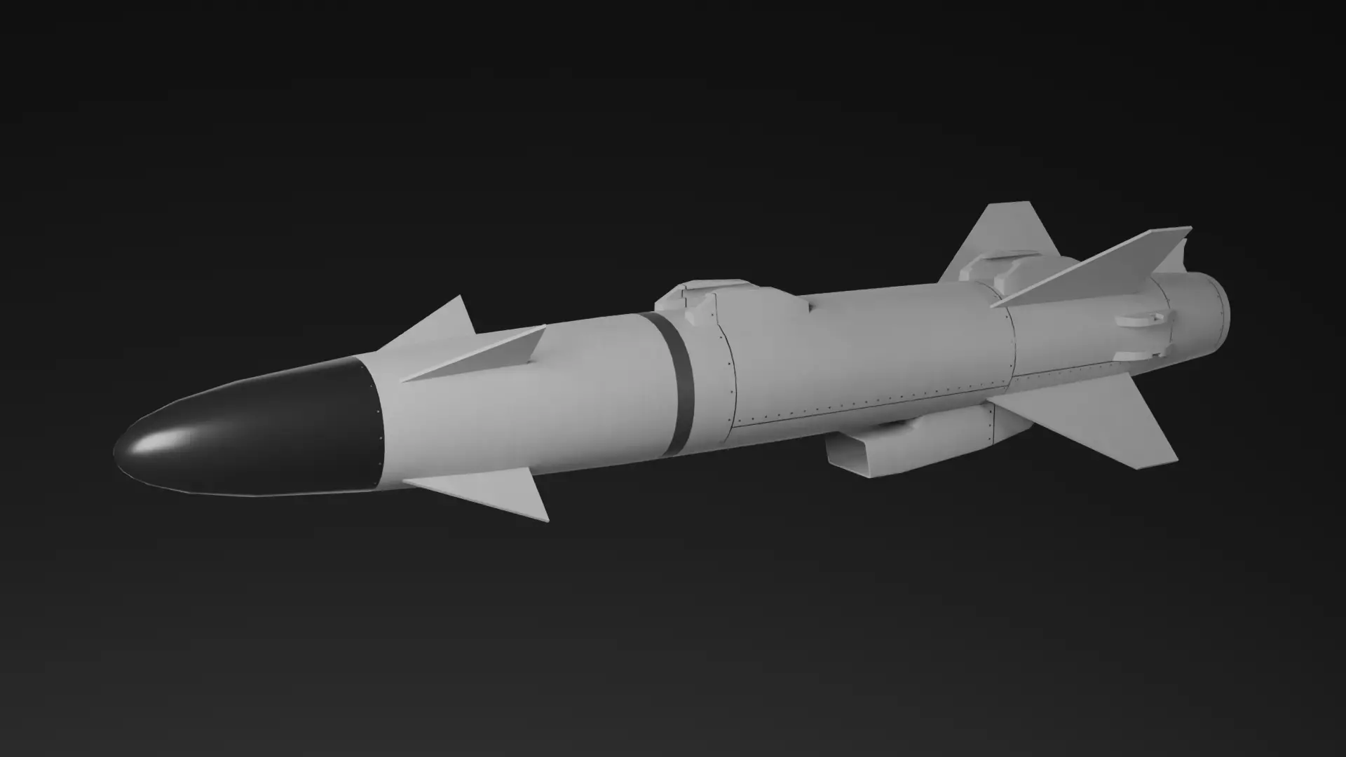 Low Poly RBS-15 Mk3 Anti-Ship Missile Game Ready Free low-poly 3D model