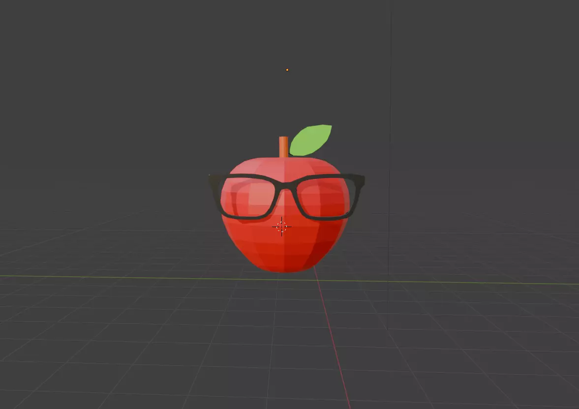 APPLE WITH GLASSE 3D model_3