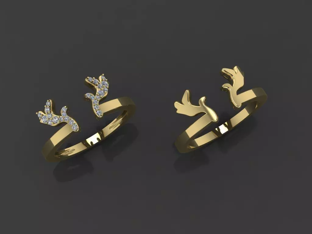 A number of gold rings 3D print model_4
