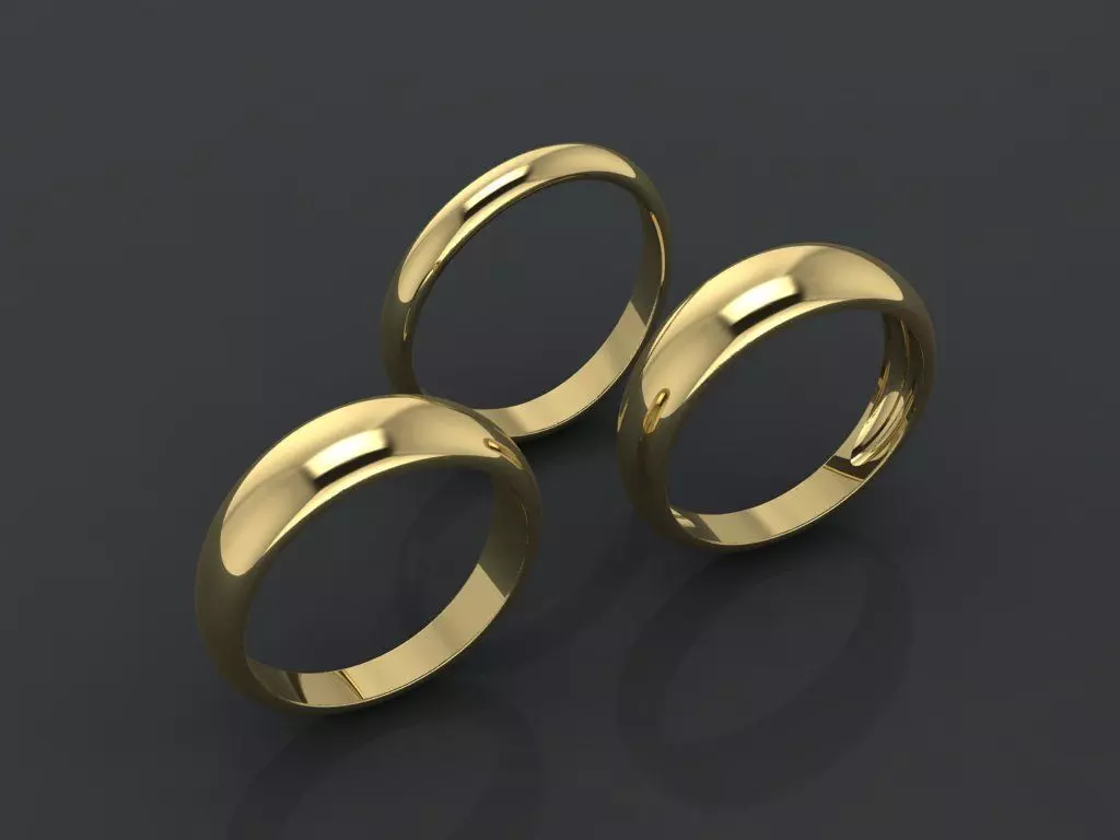A number of gold rings 3D print model_5
