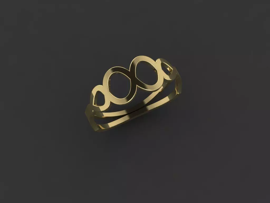 A number of gold rings 3D print model_7