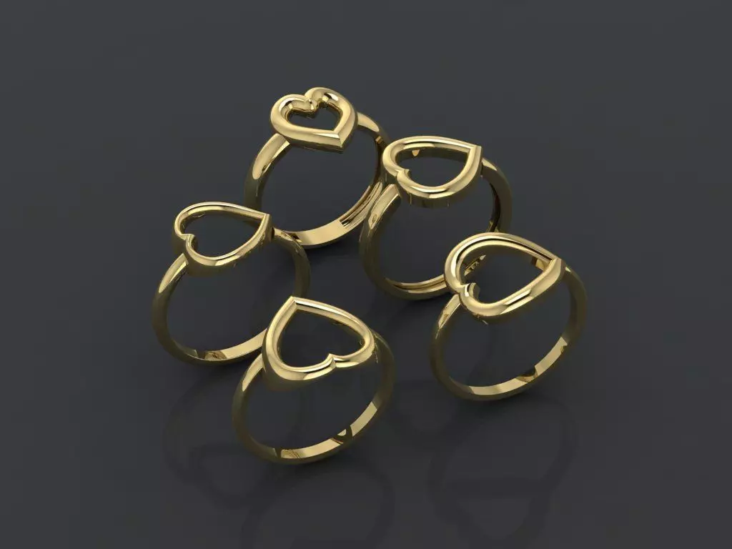 A number of gold rings 3D print model_10