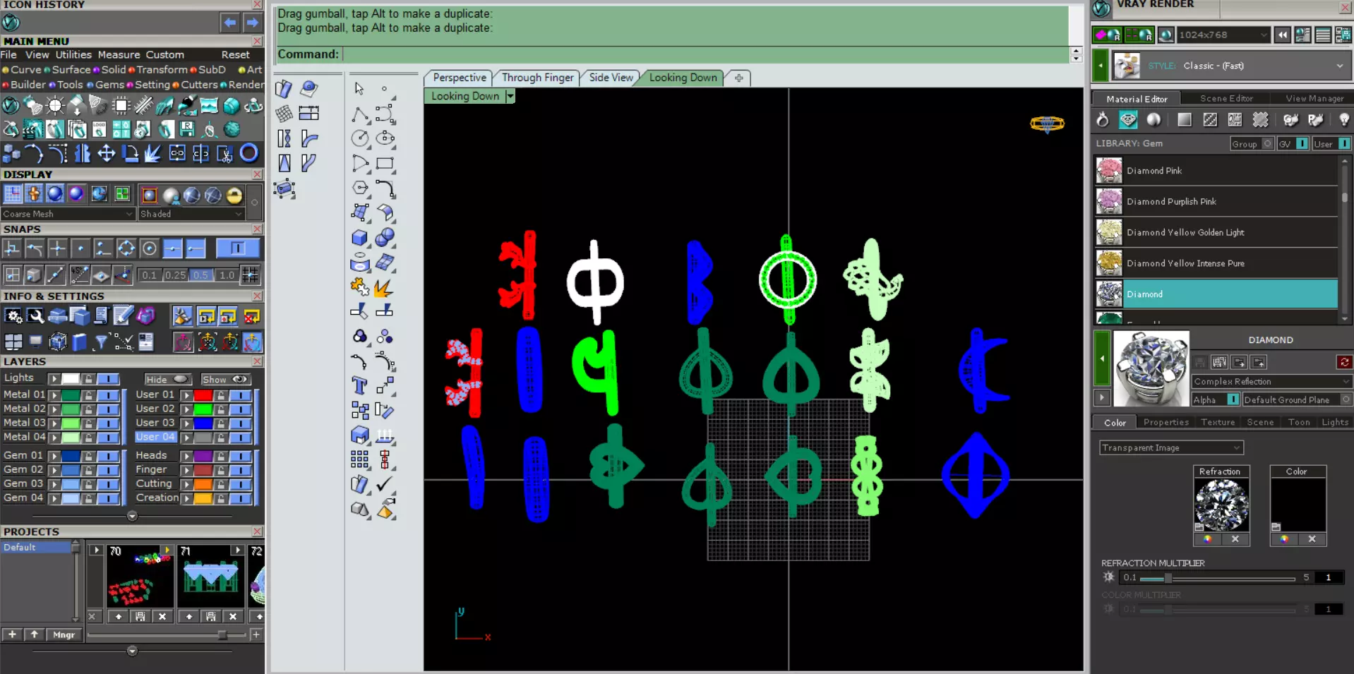 A number of gold rings 3D print model_1