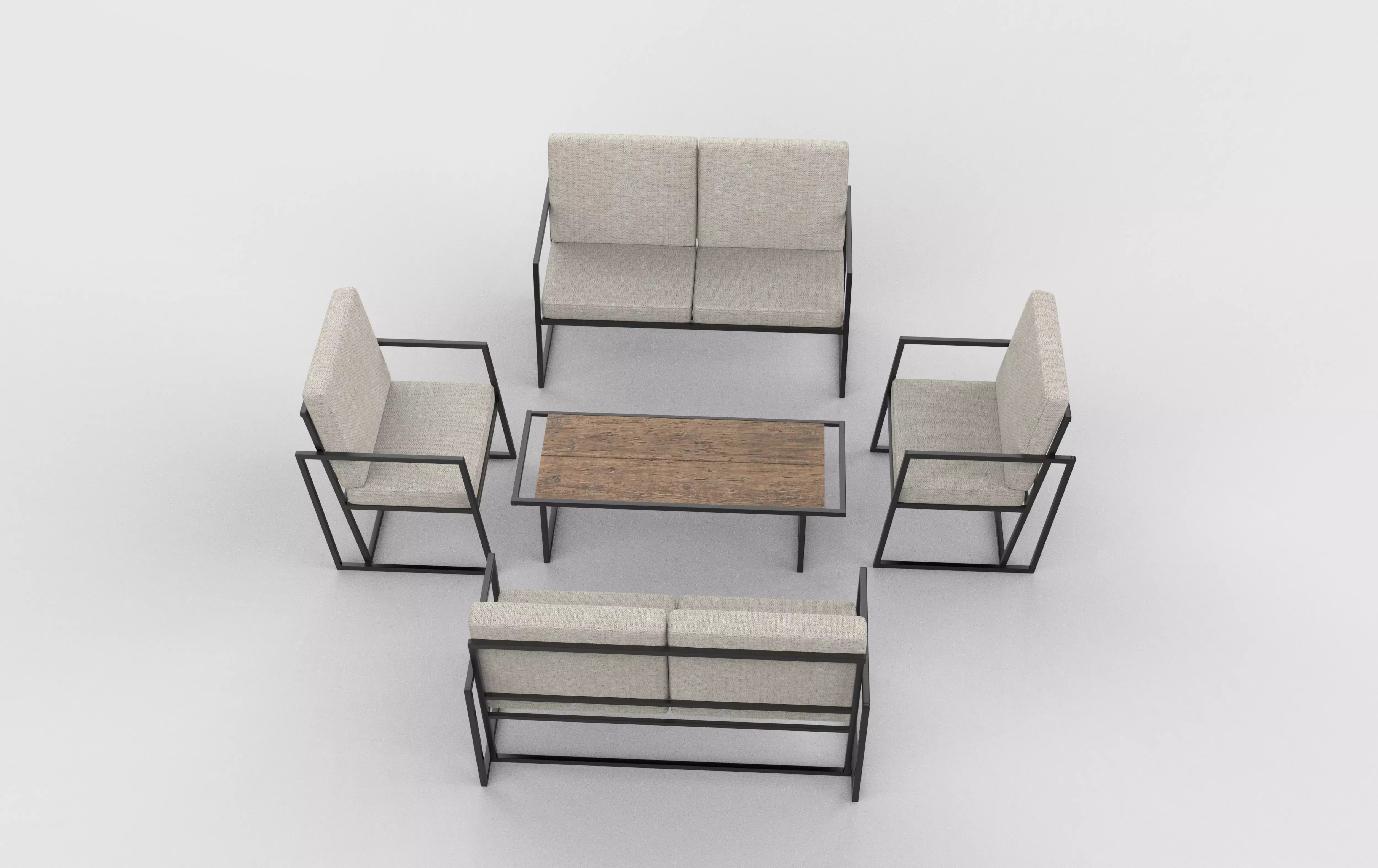sofa and table 3D model_5