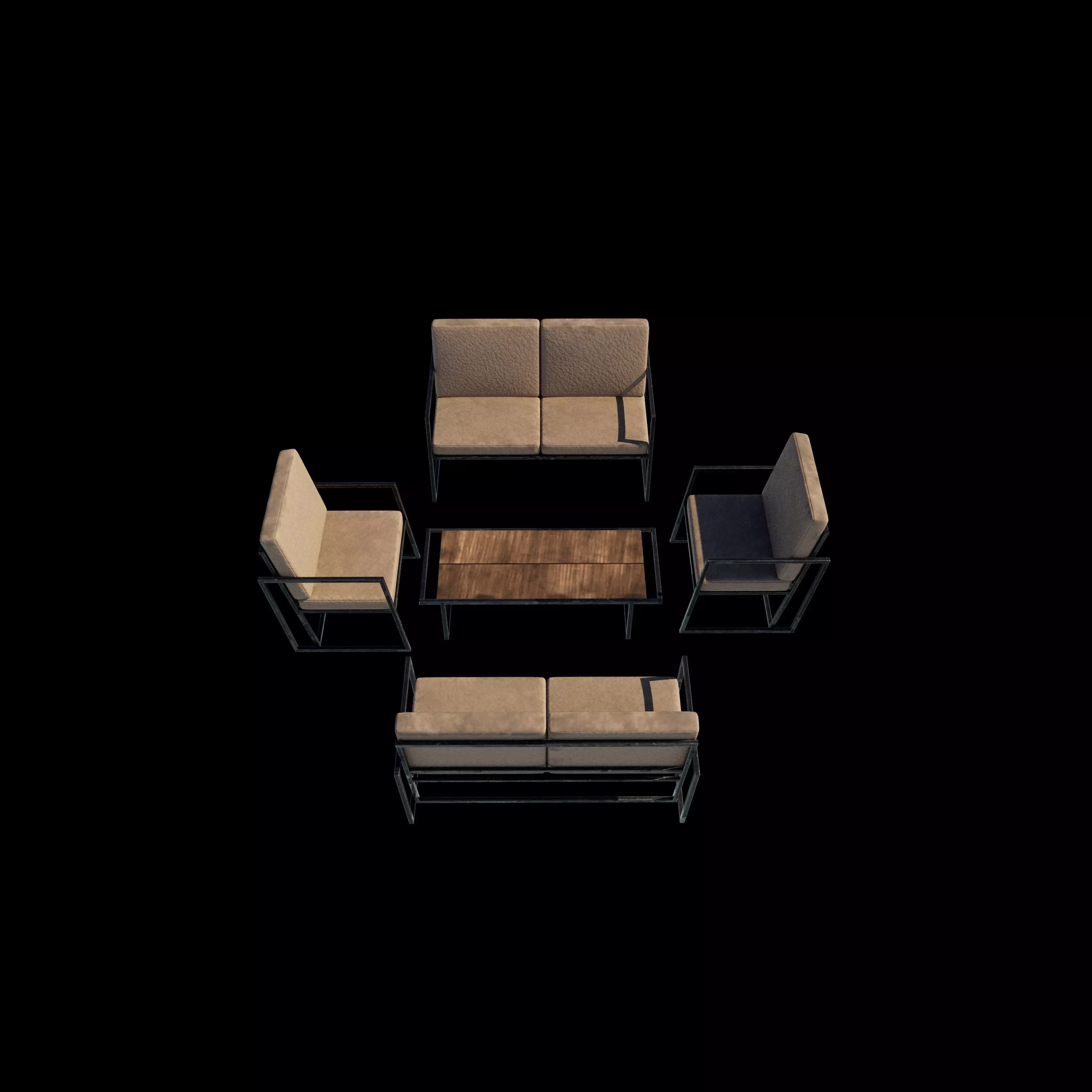sofa and table 3D model_9