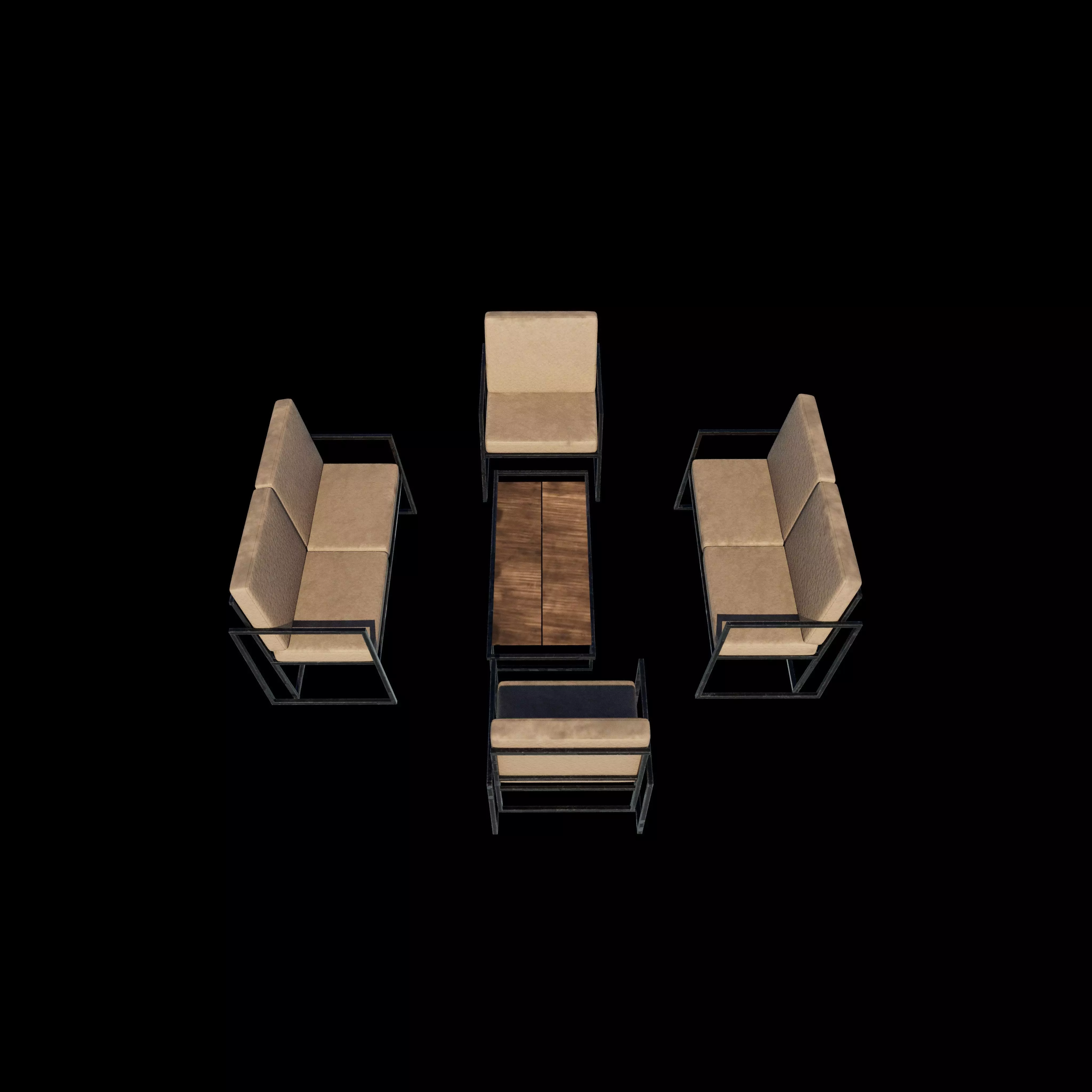 sofa and table 3D model_11