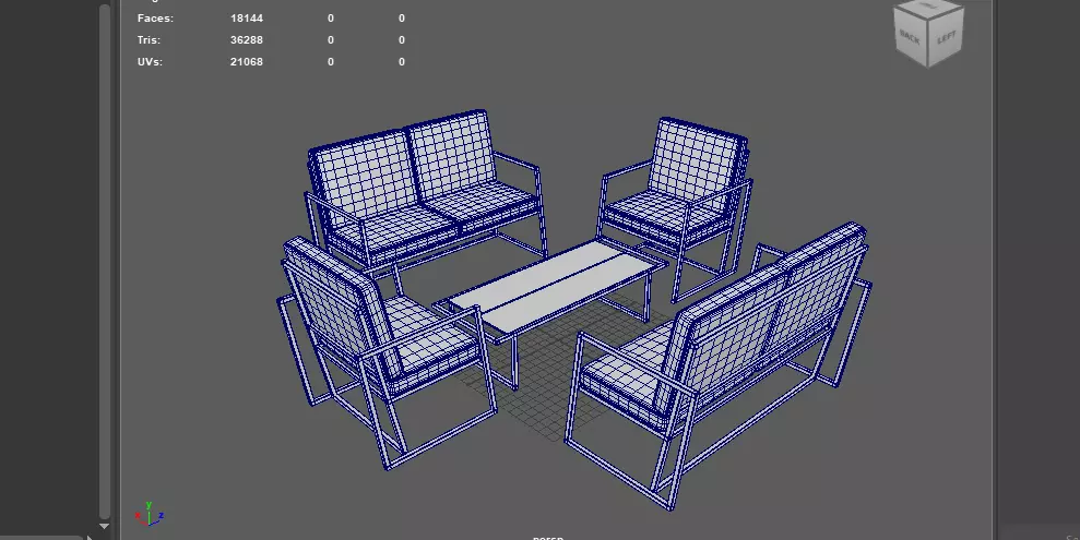 sofa and table 3D model_16