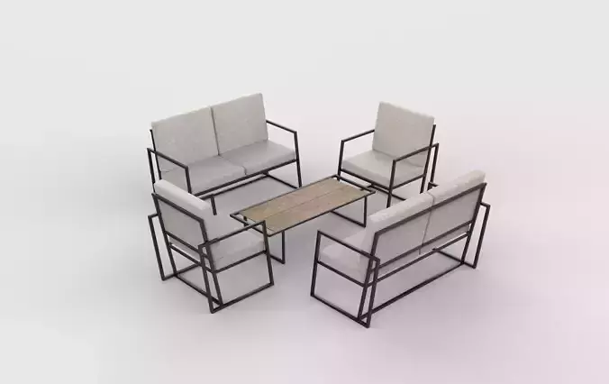 sofa and table 3D model sofa and table 3D model