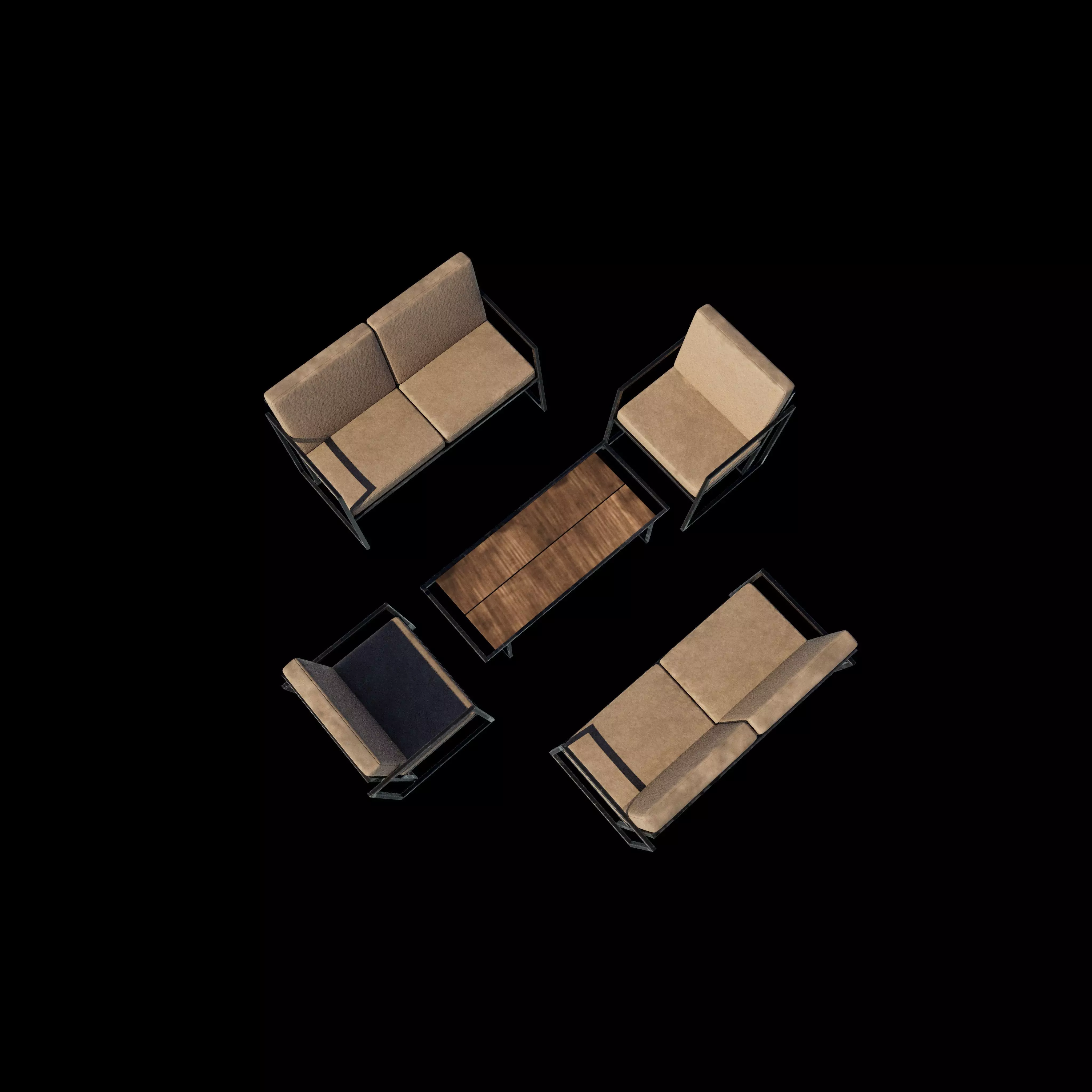 sofa and table 3D model_12