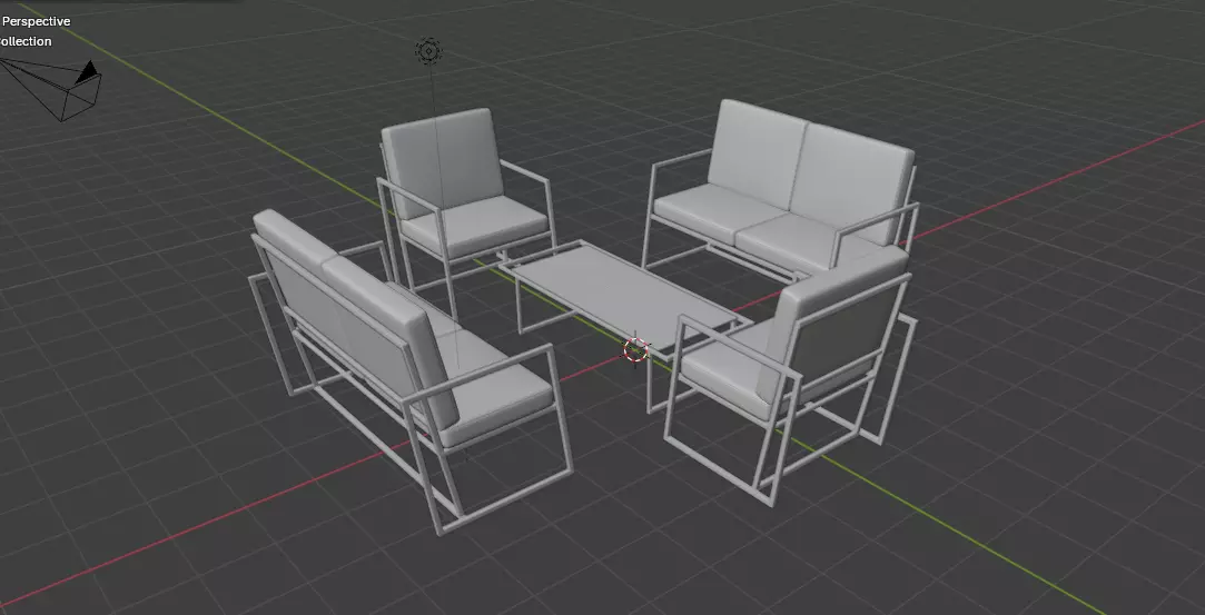 sofa and table 3D model_14