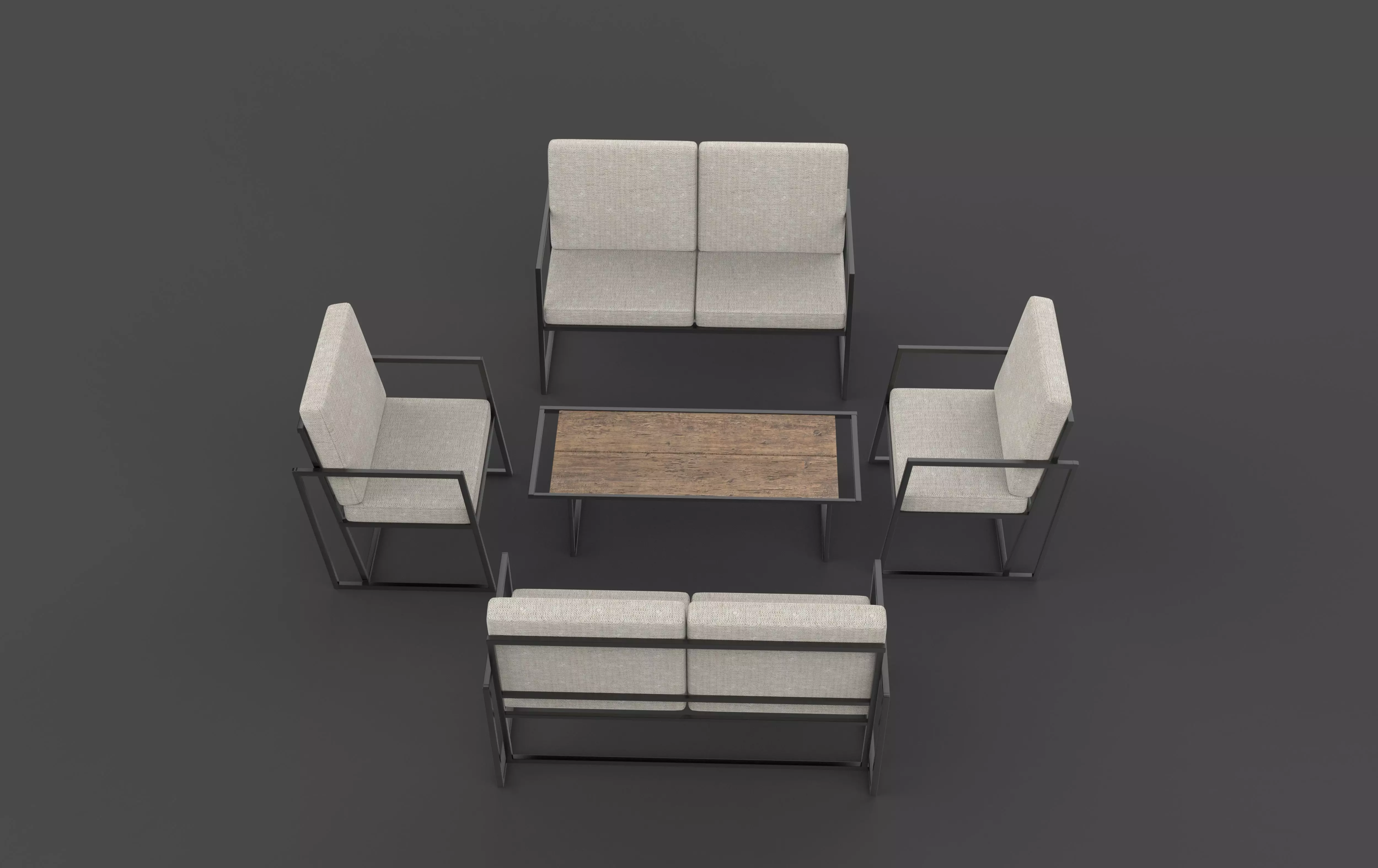 sofa and table 3D model_8