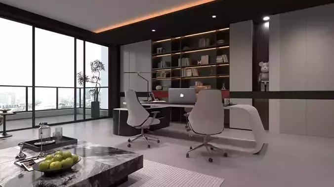 Office interior design 061 3D model 7