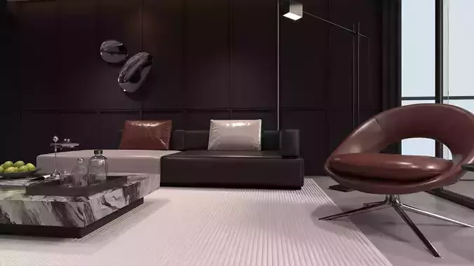 Office interior design 061 3D model 4