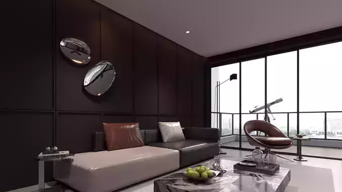 Office interior design 061 3D model 2