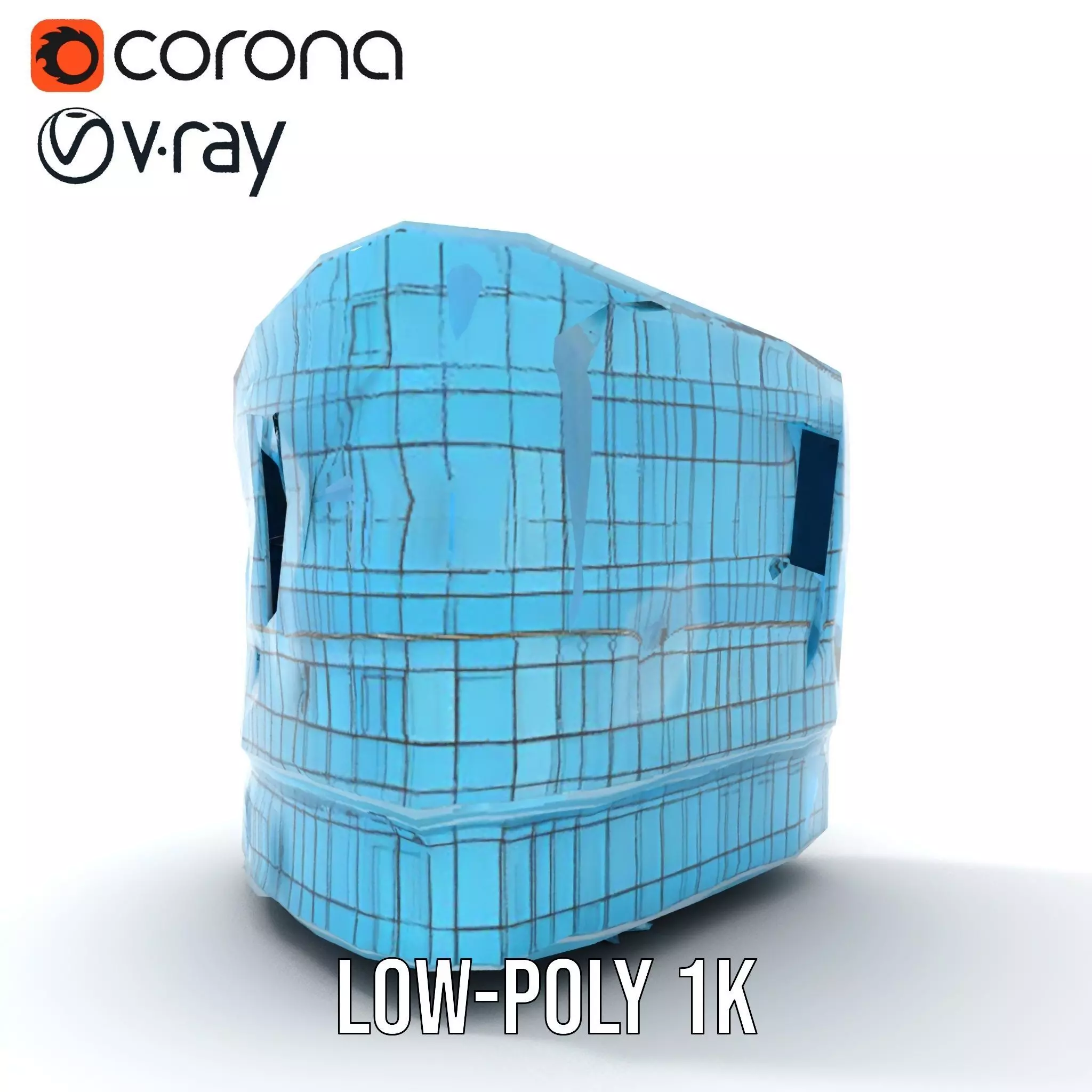 Curved Glass Facade model pack Low-poly 3D model_24