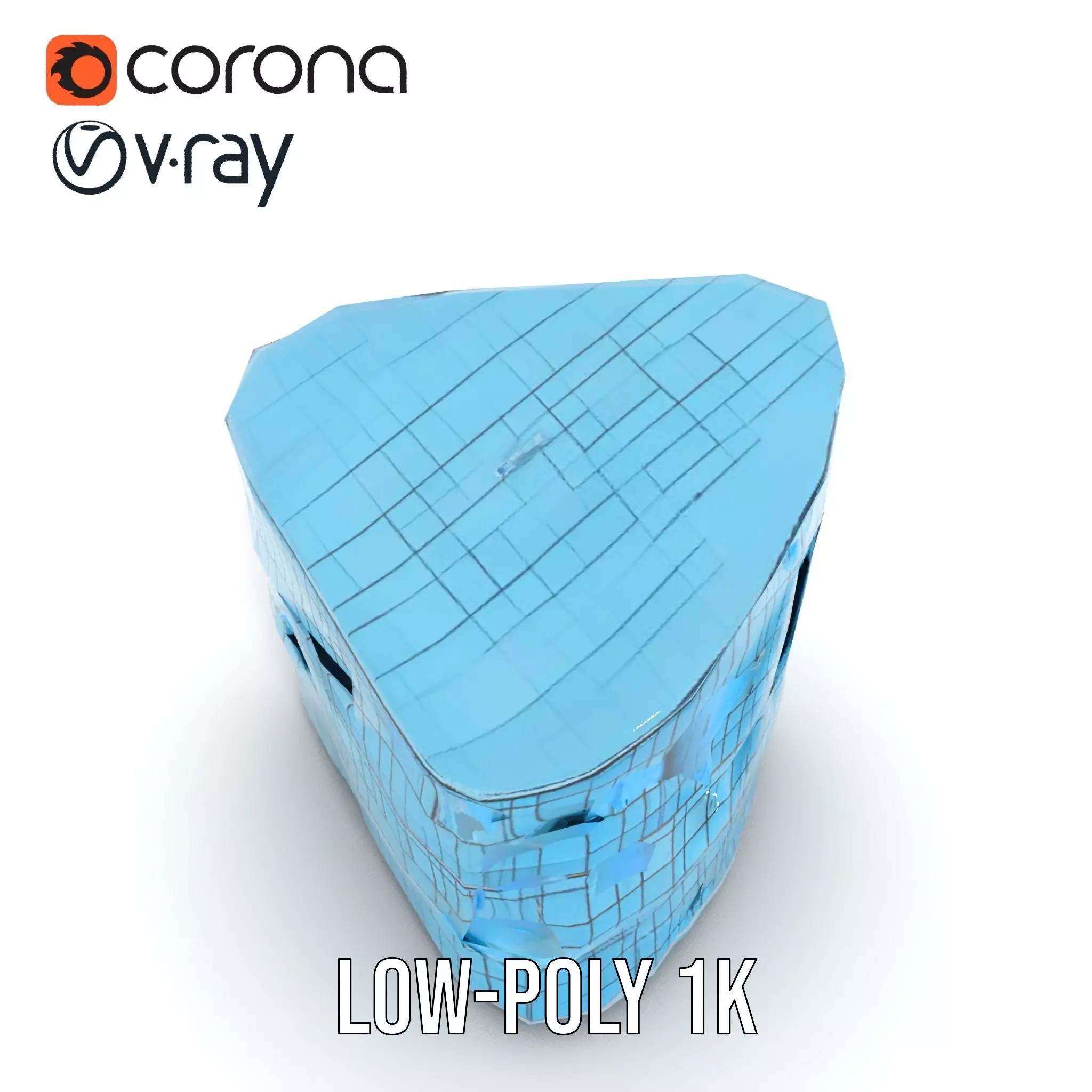 Curved Glass Facade model pack Low-poly 3D model_12