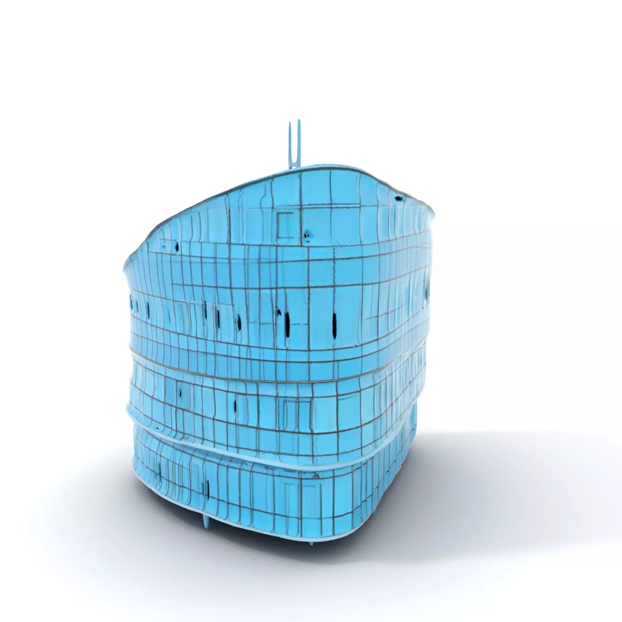 Curved Glass Facade model pack Low-poly 3D model_0