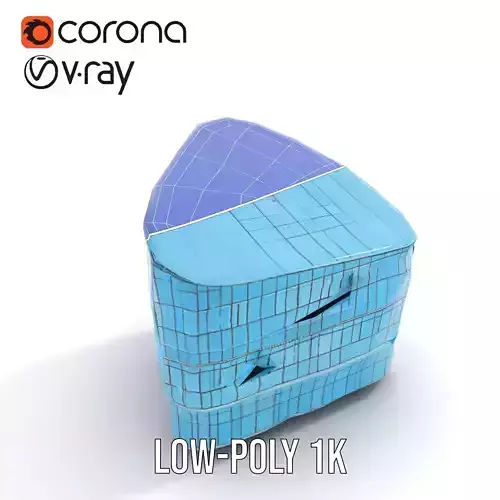 Curved Glass Facade model pack Low-poly 3D model 7