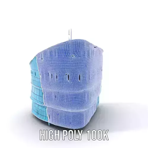 Curved Glass Facade model pack Low-poly 3D model 4