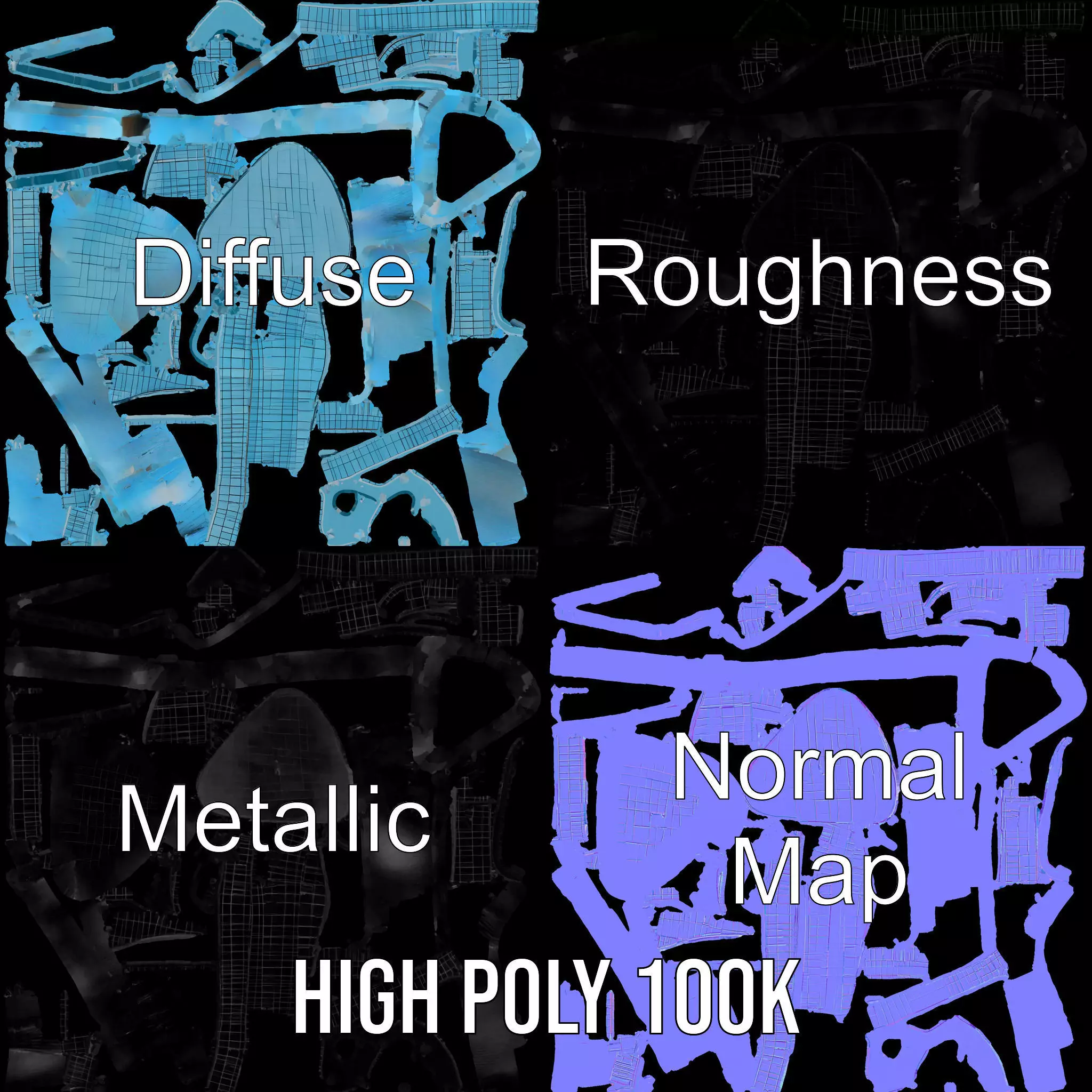 Curved Glass Facade model pack Low-poly 3D model_3