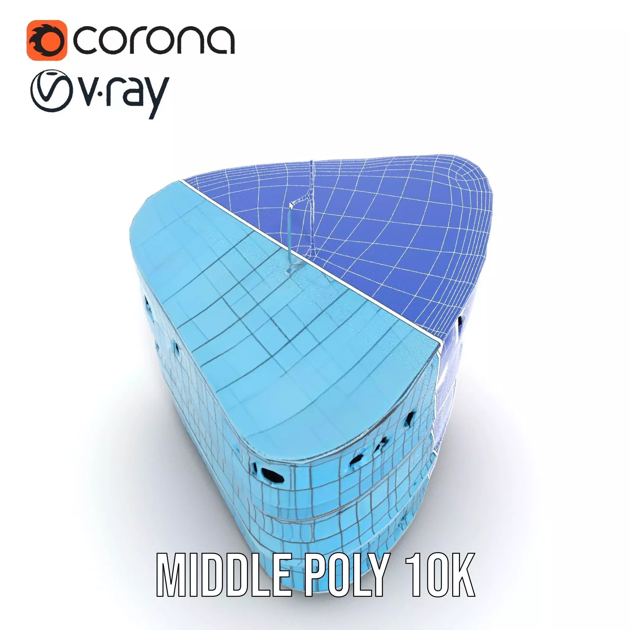 Curved Glass Facade model pack Low-poly 3D model_23