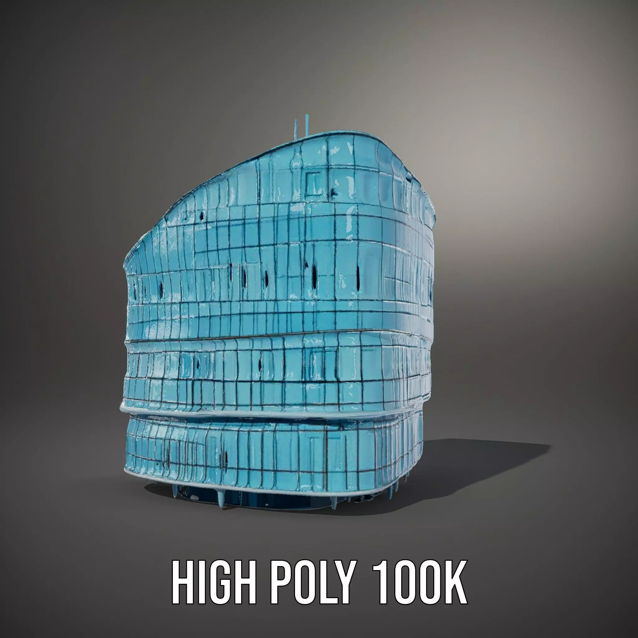 Curved Glass Facade model pack Low-poly 3D model_8