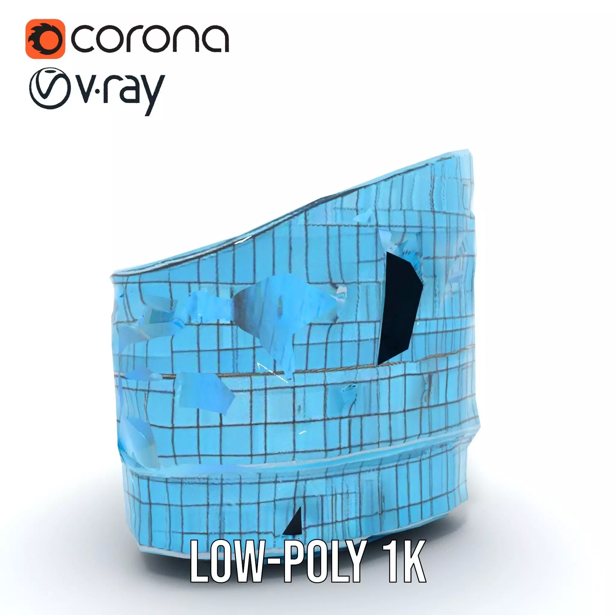 Curved Glass Facade model pack Low-poly 3D model_16