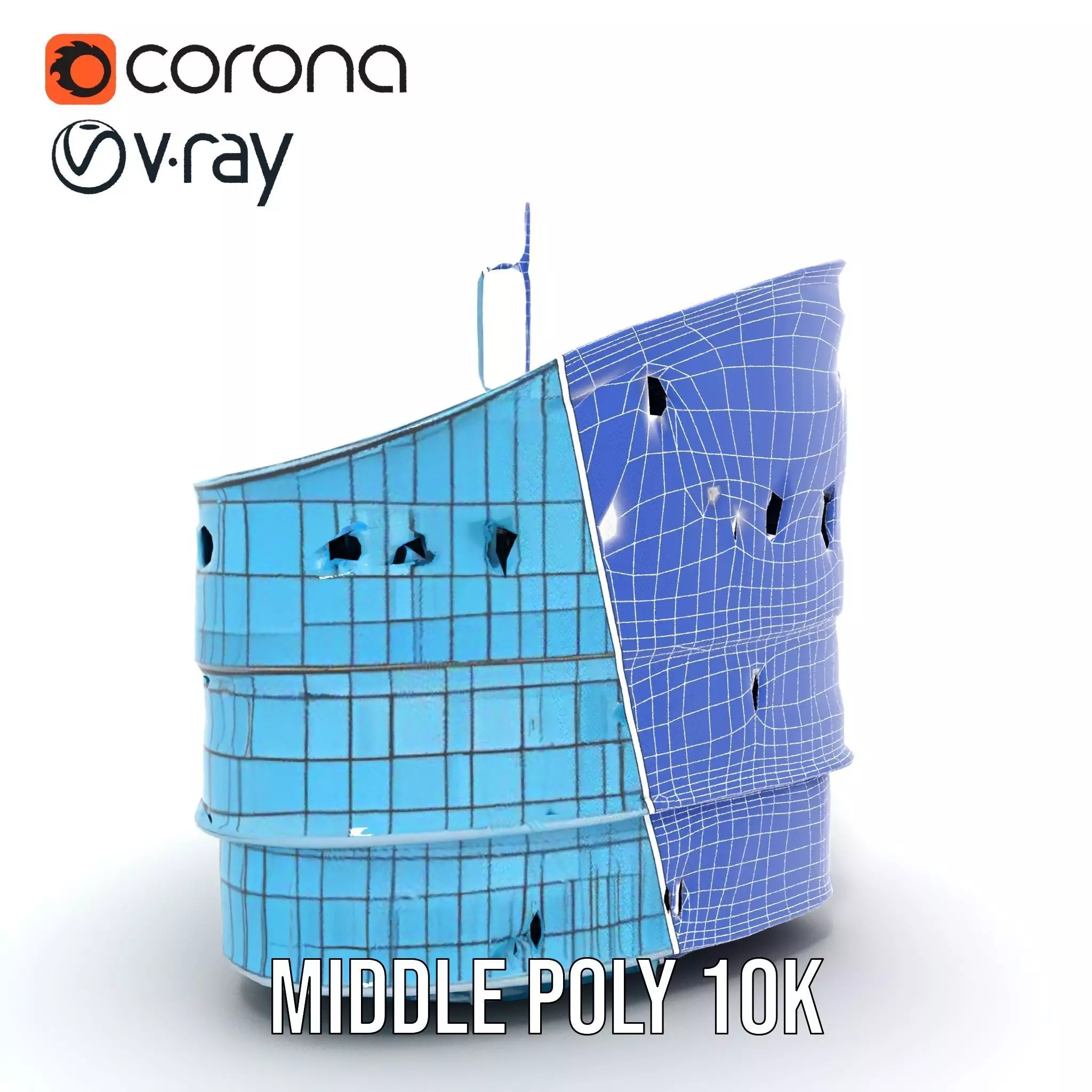 Curved Glass Facade model pack Low-poly 3D model_29