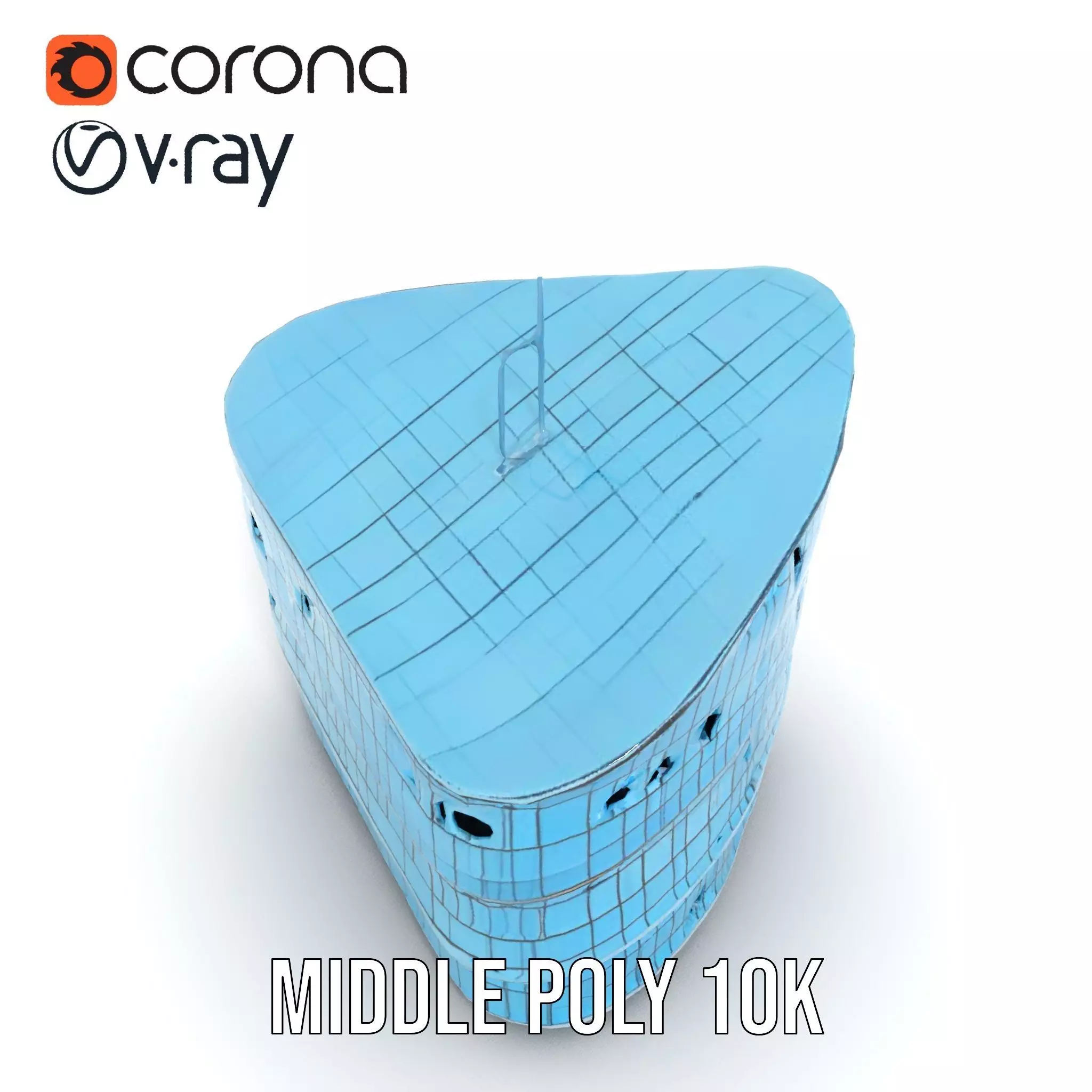 Curved Glass Facade model pack Low-poly 3D model_5