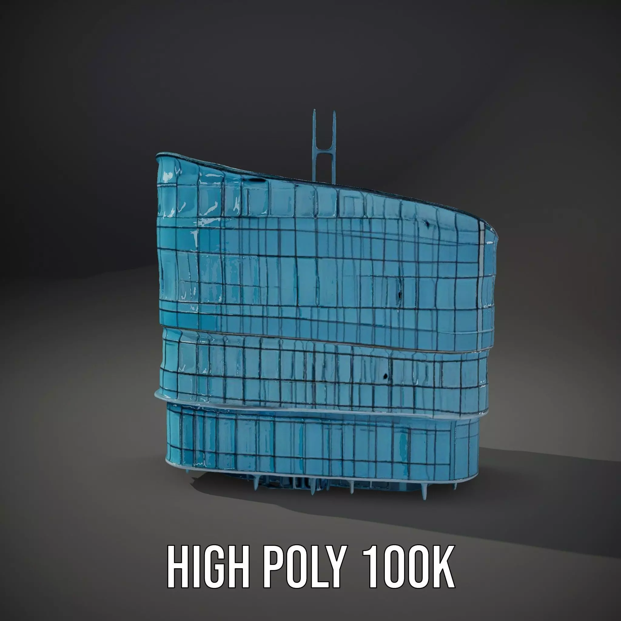 Curved Glass Facade model pack Low-poly 3D model_10