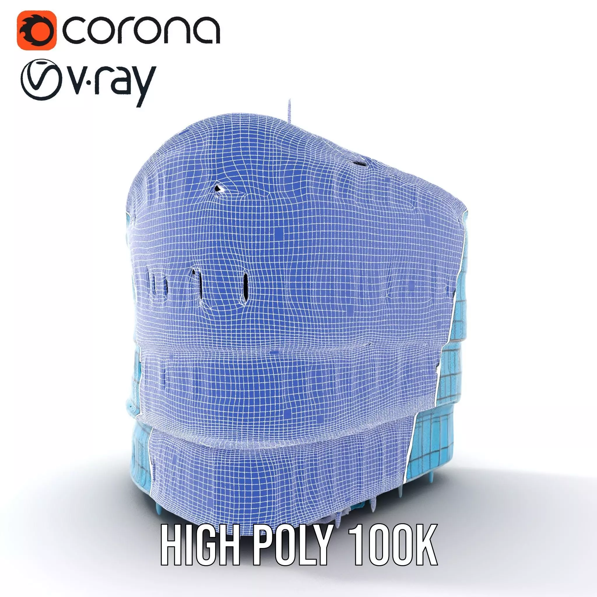 Curved Glass Facade model pack Low-poly 3D model_34