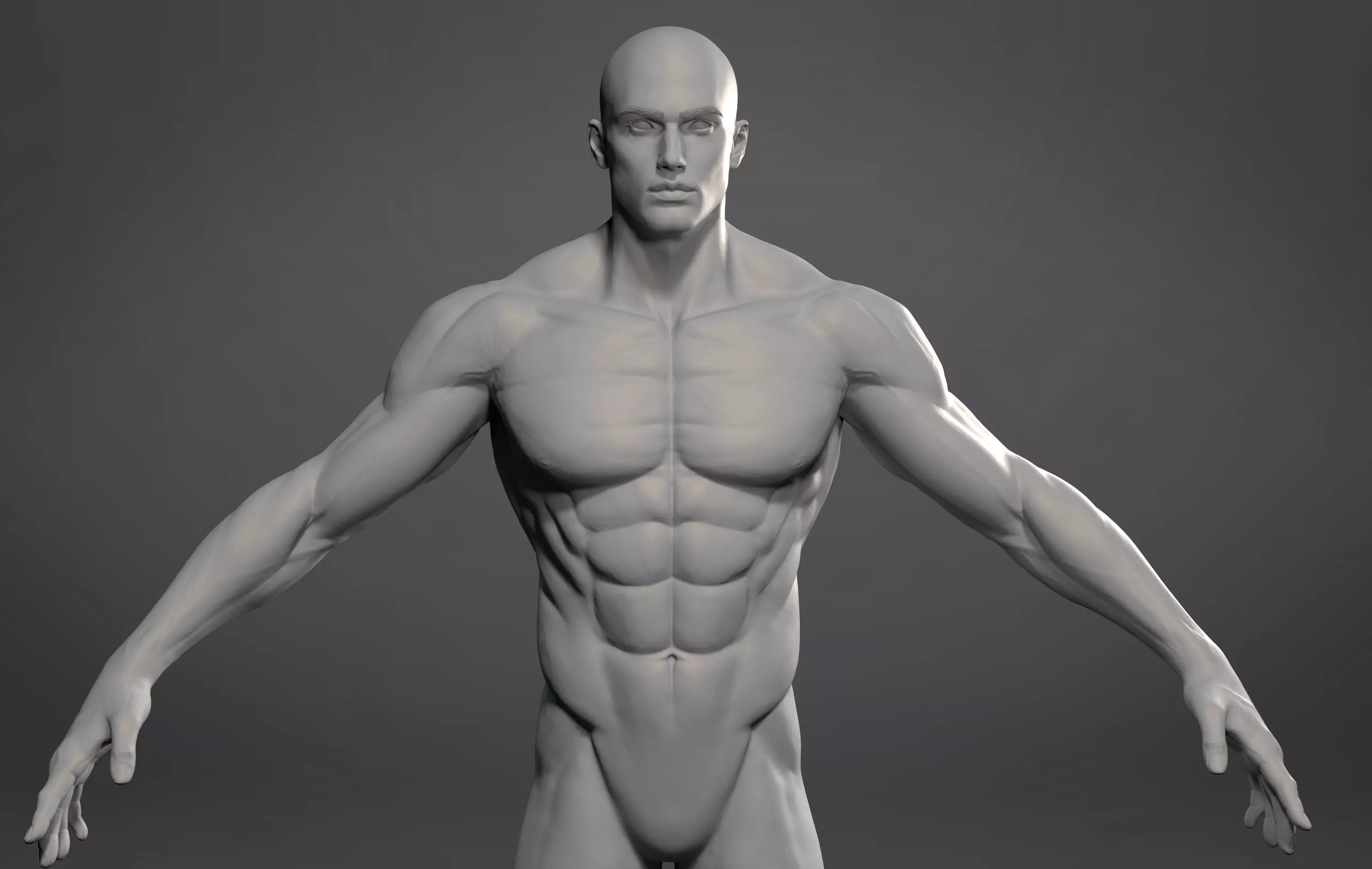 Fantasy Muscular strong man male basemesh 3D model_19