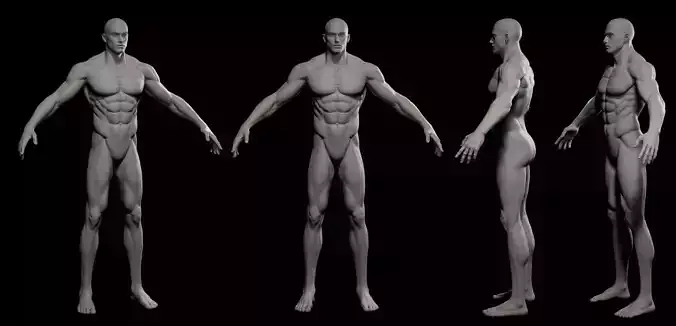 Fantasy Muscular strong man male basemesh