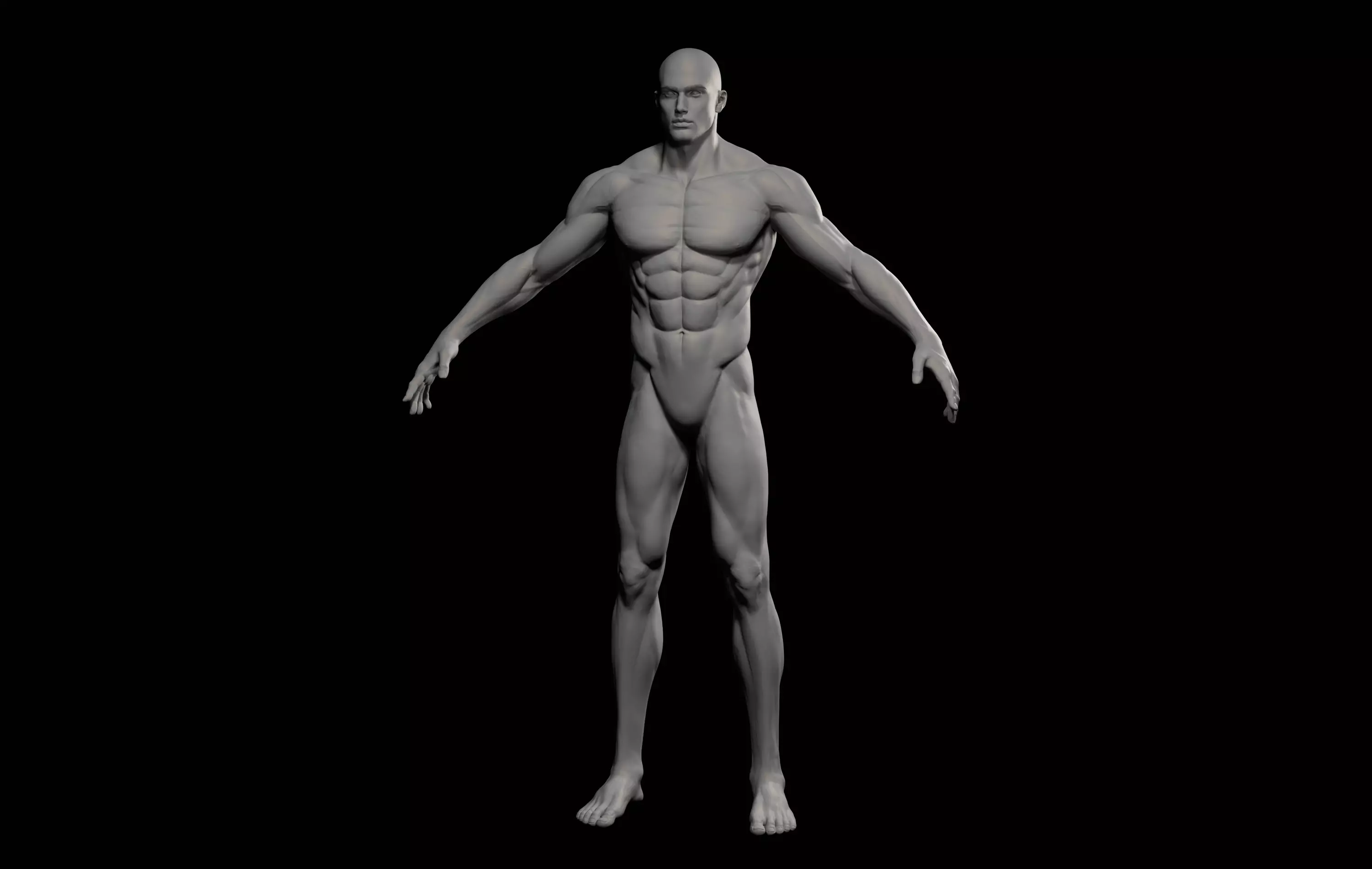 Fantasy Muscular strong man male basemesh 3D model_16