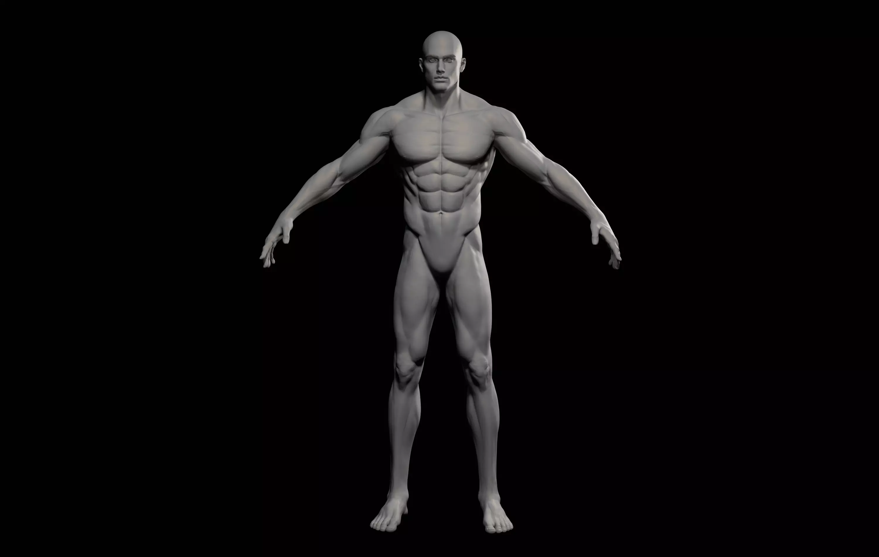 Fantasy Muscular strong man male basemesh 3D model_4